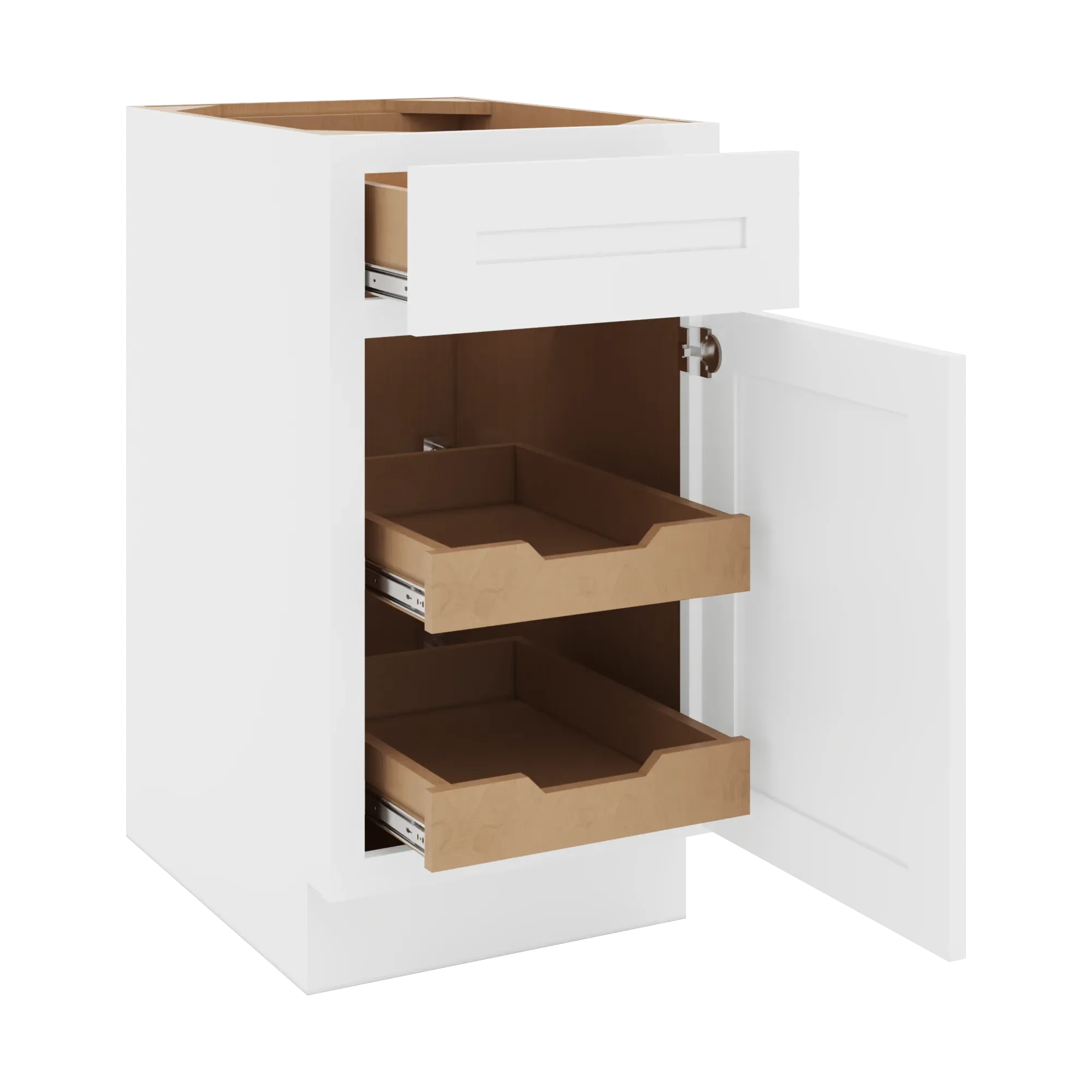 cnc luxor 5 piece white 18 w single door base cabinet w 2 pullout shelf