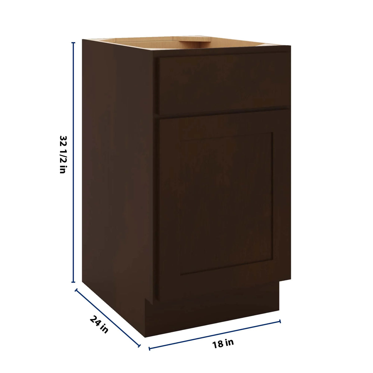 CNC Luxor 5-Piece Espresso 18" W X 32 1/2" H 3 Drawer Base Cabinet