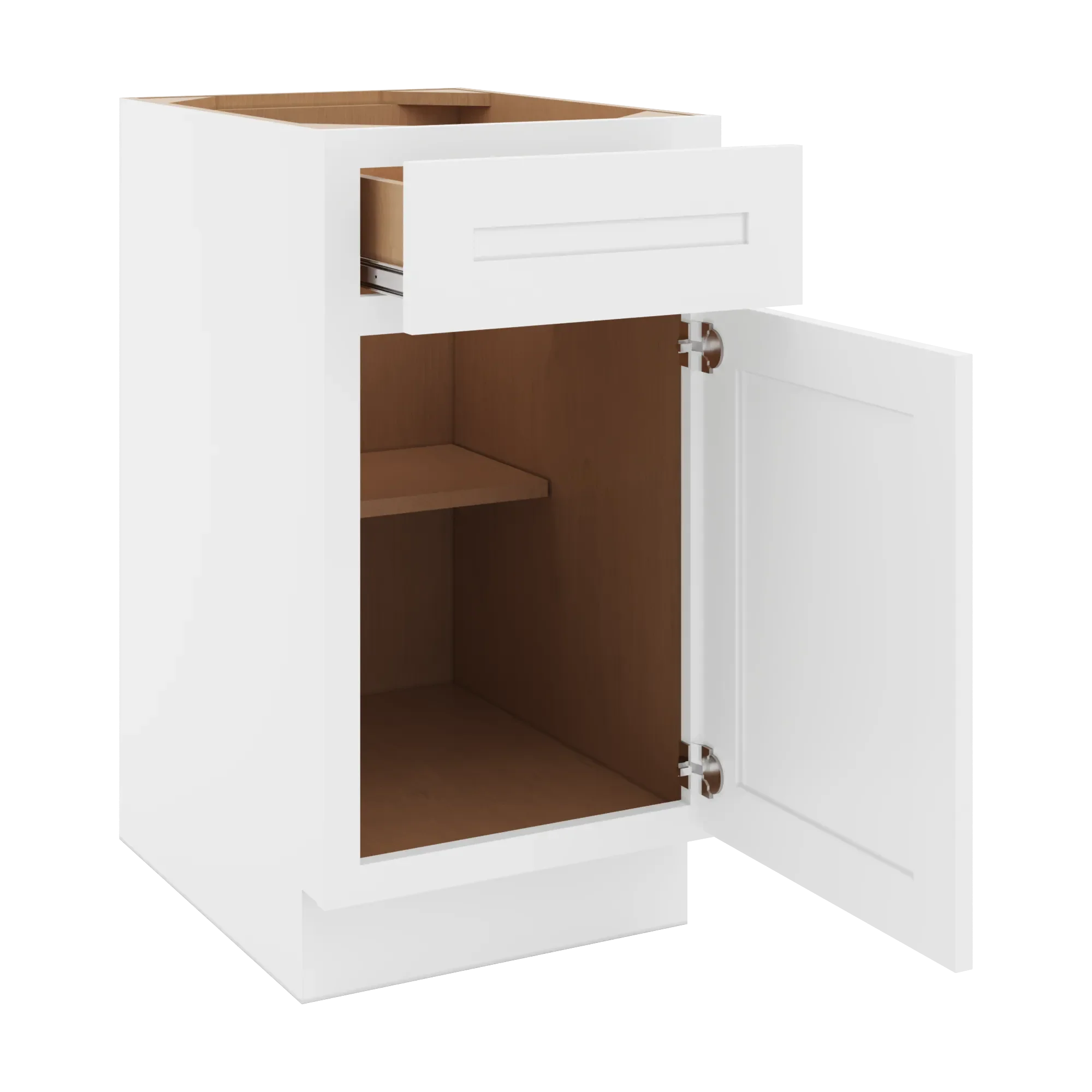 cnc luxor 5 piece white 18 w single door base cabinet