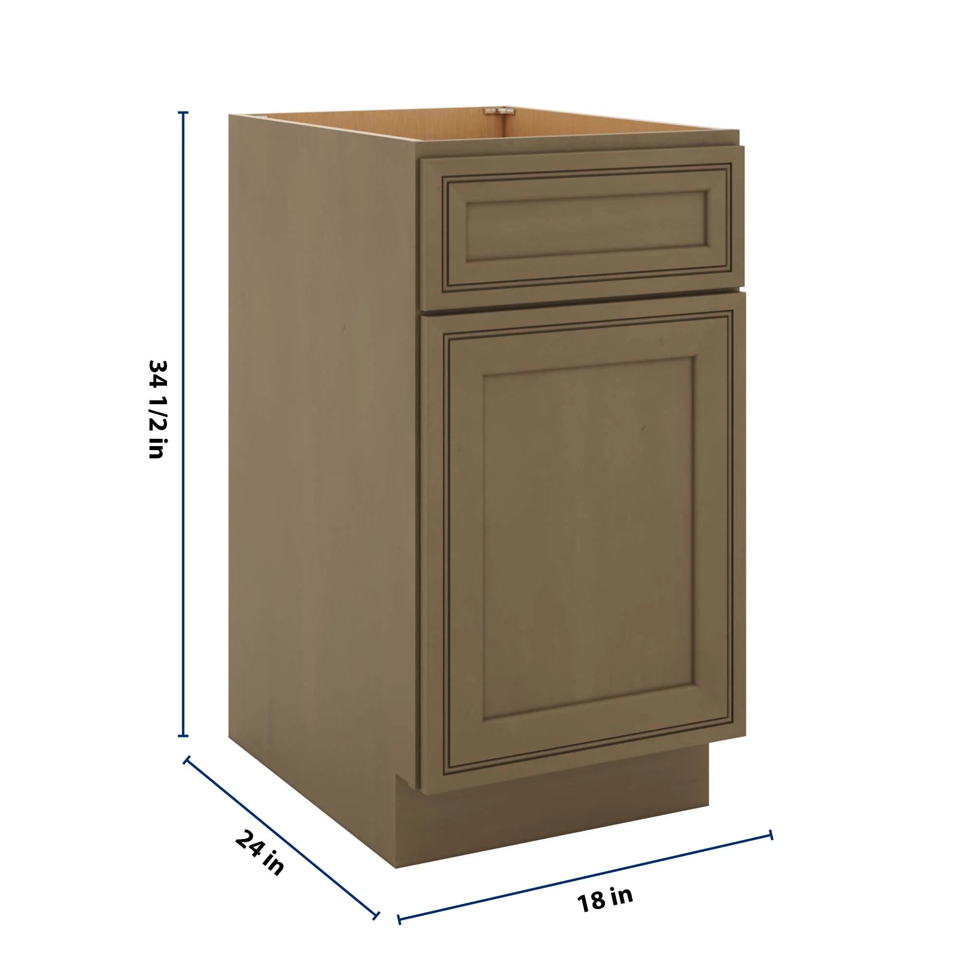 J&K Hazel H8 Single Door Standard Base Cabinet - 18" W