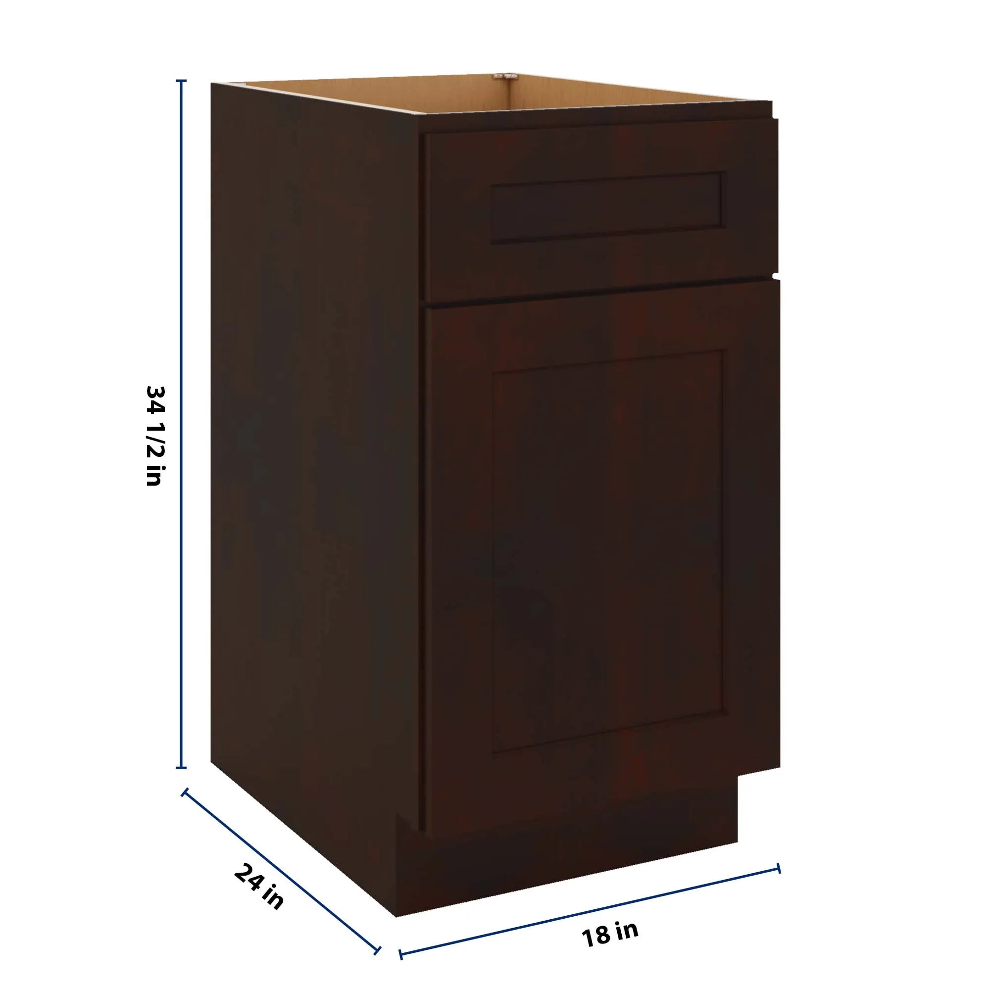 J&K Java Coffee S1 Single Door Standard Base Cabinet - 18" W