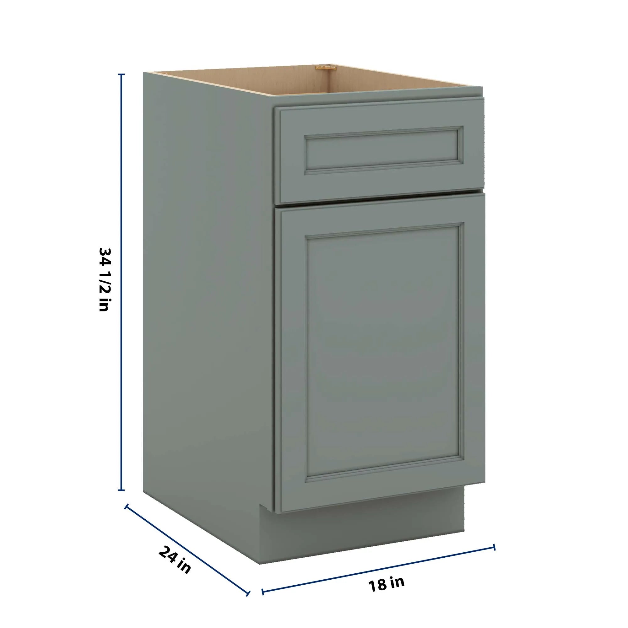 J&K Sage E3 Single Door Standard Base Cabinet - 18" W