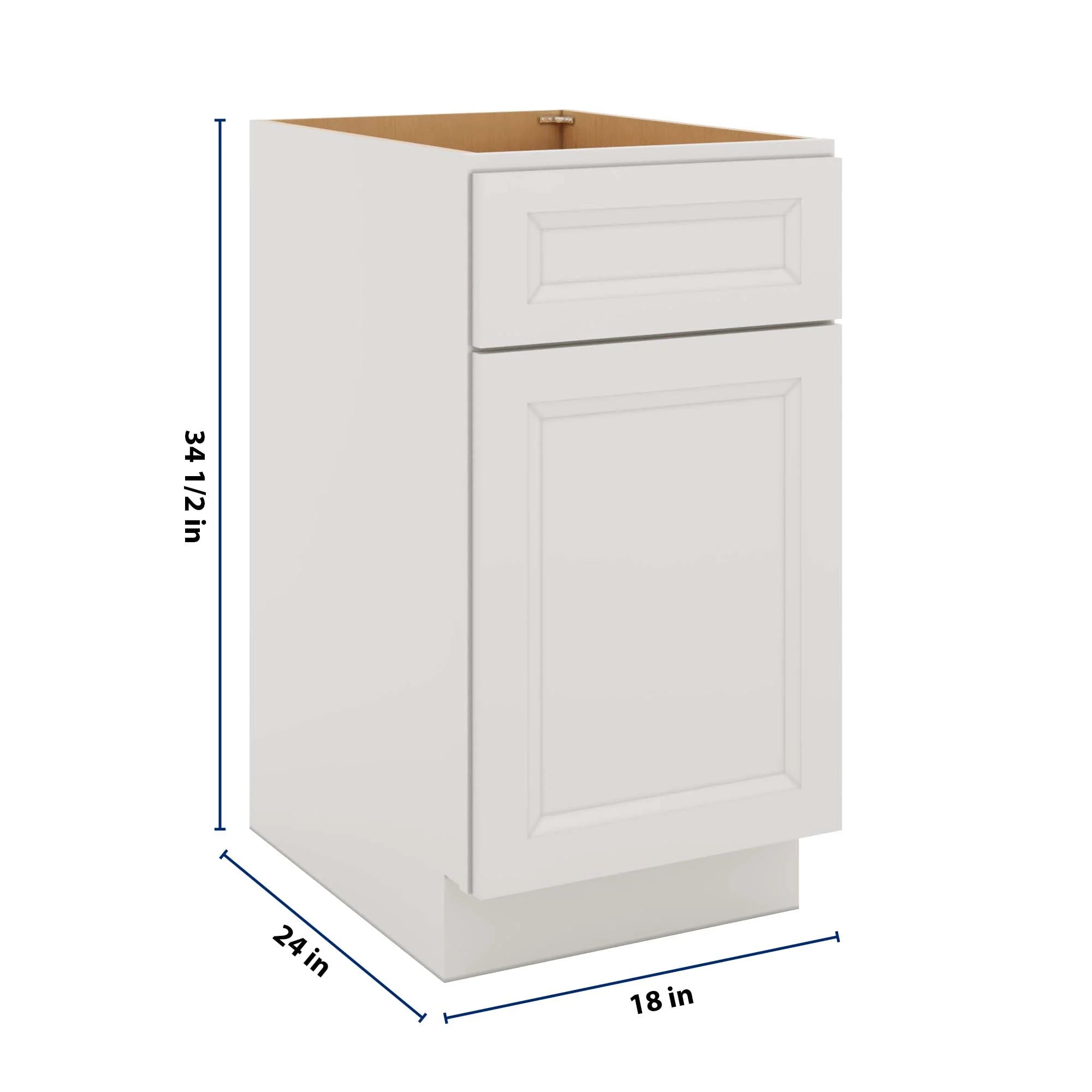 J&K Pure B5 Single Door Standard Base Cabinet - 18" W
