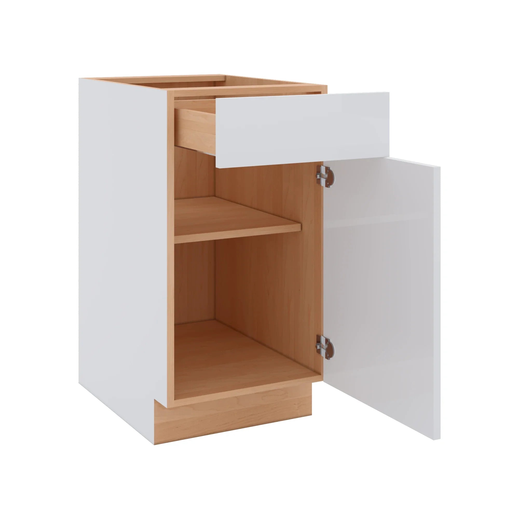 Modernform Cabinet Gloss White 18" W X 34 1/2" H X 24" D Single Door Base Cabinet