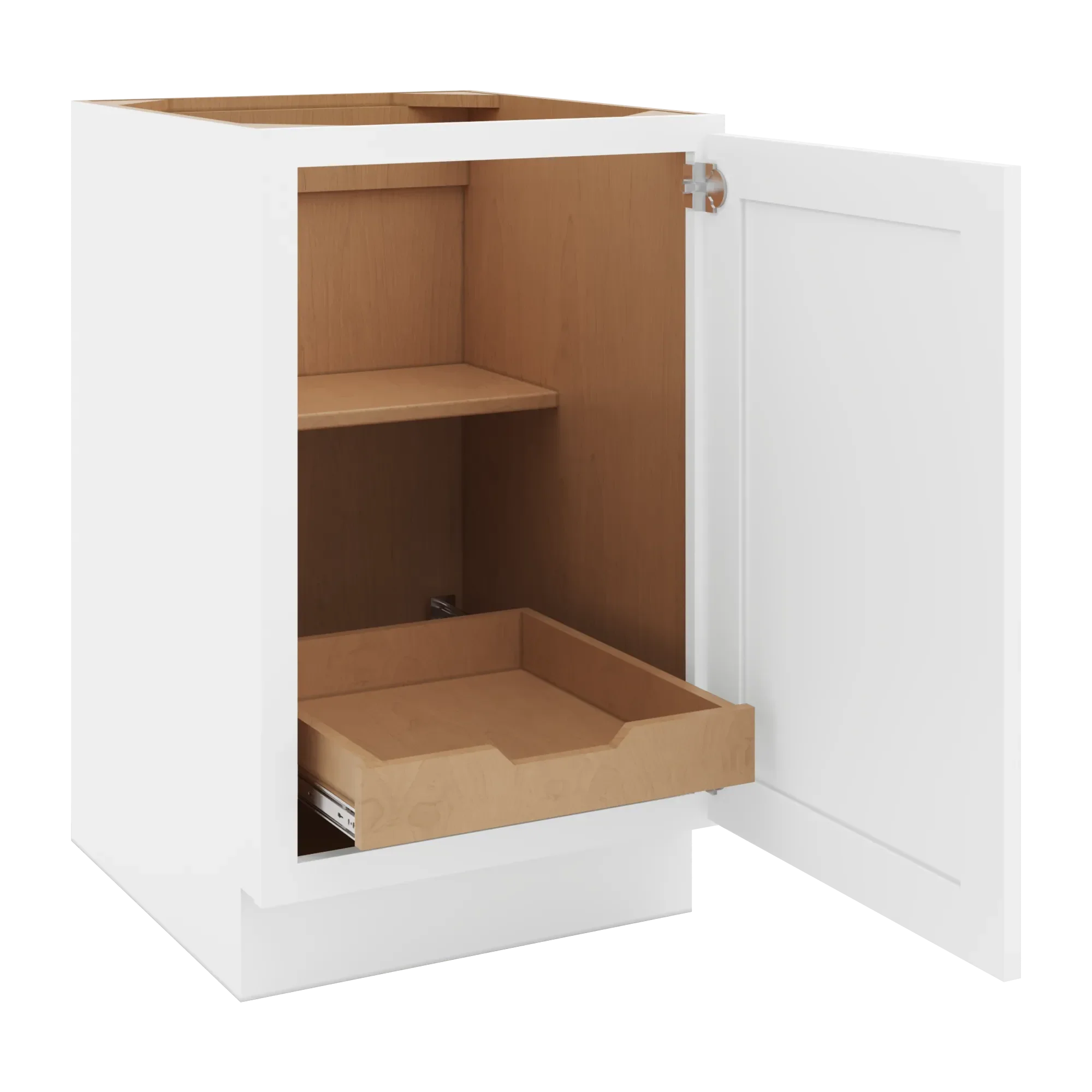 cnc luxor 5 piece white 21 w full height single door base cabinet w 1 pullout shelf