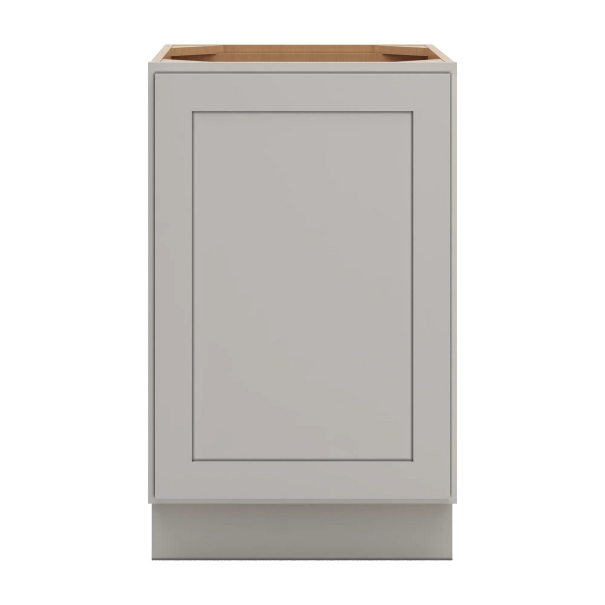 cnc luxor misty grey 21 w full height single door base cabinet w 2 pullout shelf
