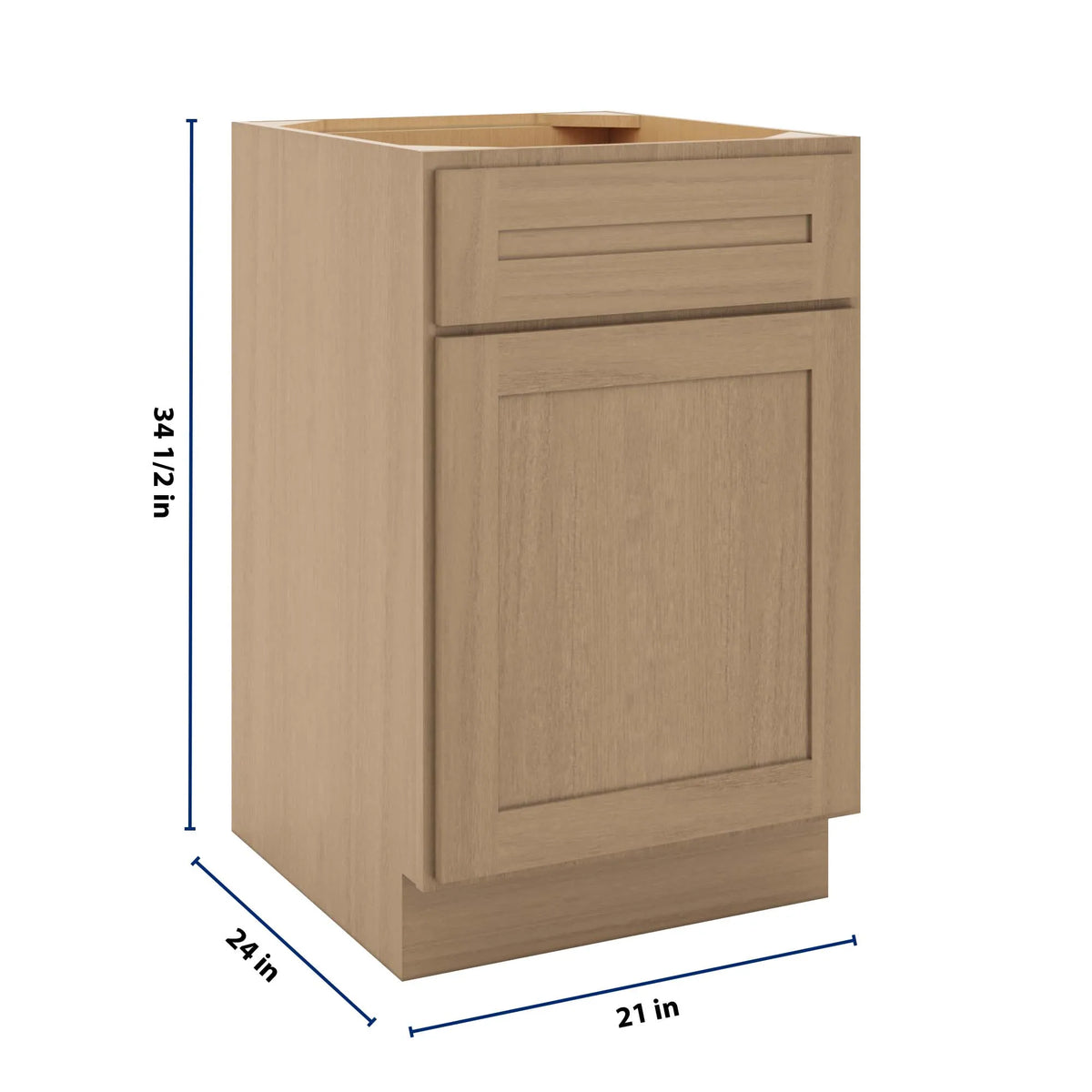 CNC Luxor 5-Piece Harvest 21" W Single Door Base Cabinet W/ 1 Pullout Shelf