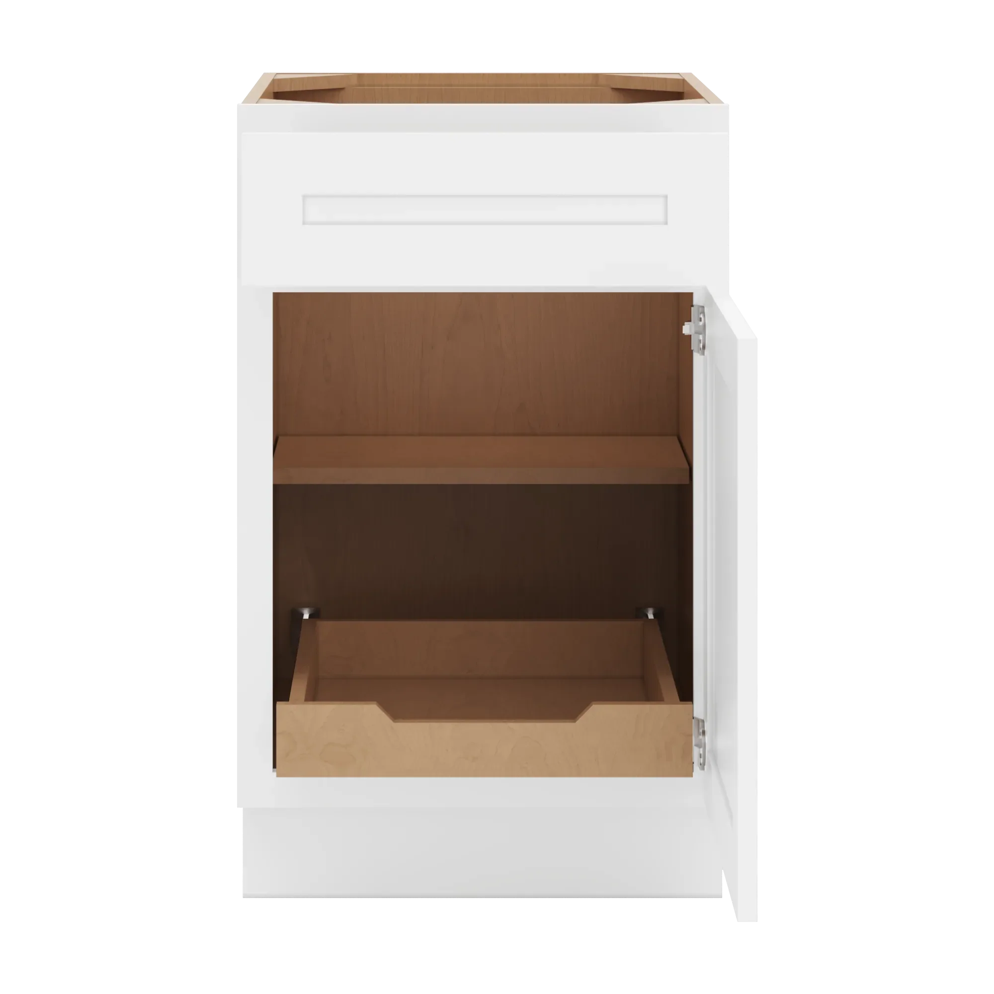 cnc luxor 5 piece white 21 w single door base cabinet w 1 pullout shelf