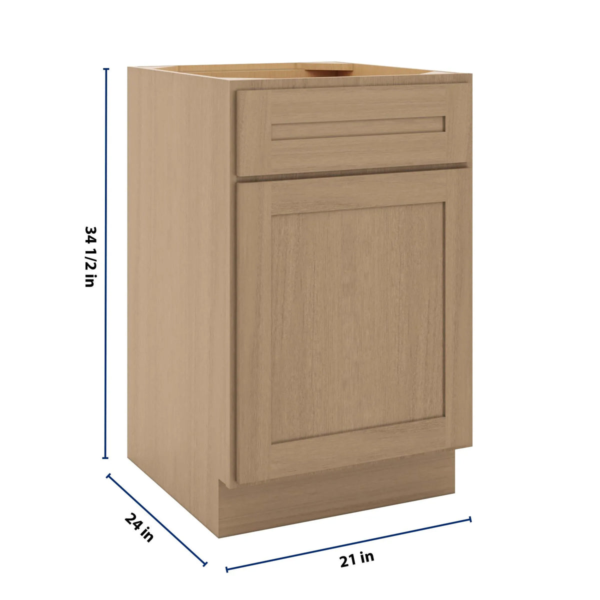 CNC Luxor 5-Piece Harvest 21" W Single Door Base Cabinet W/ 2 Pullout Shelf