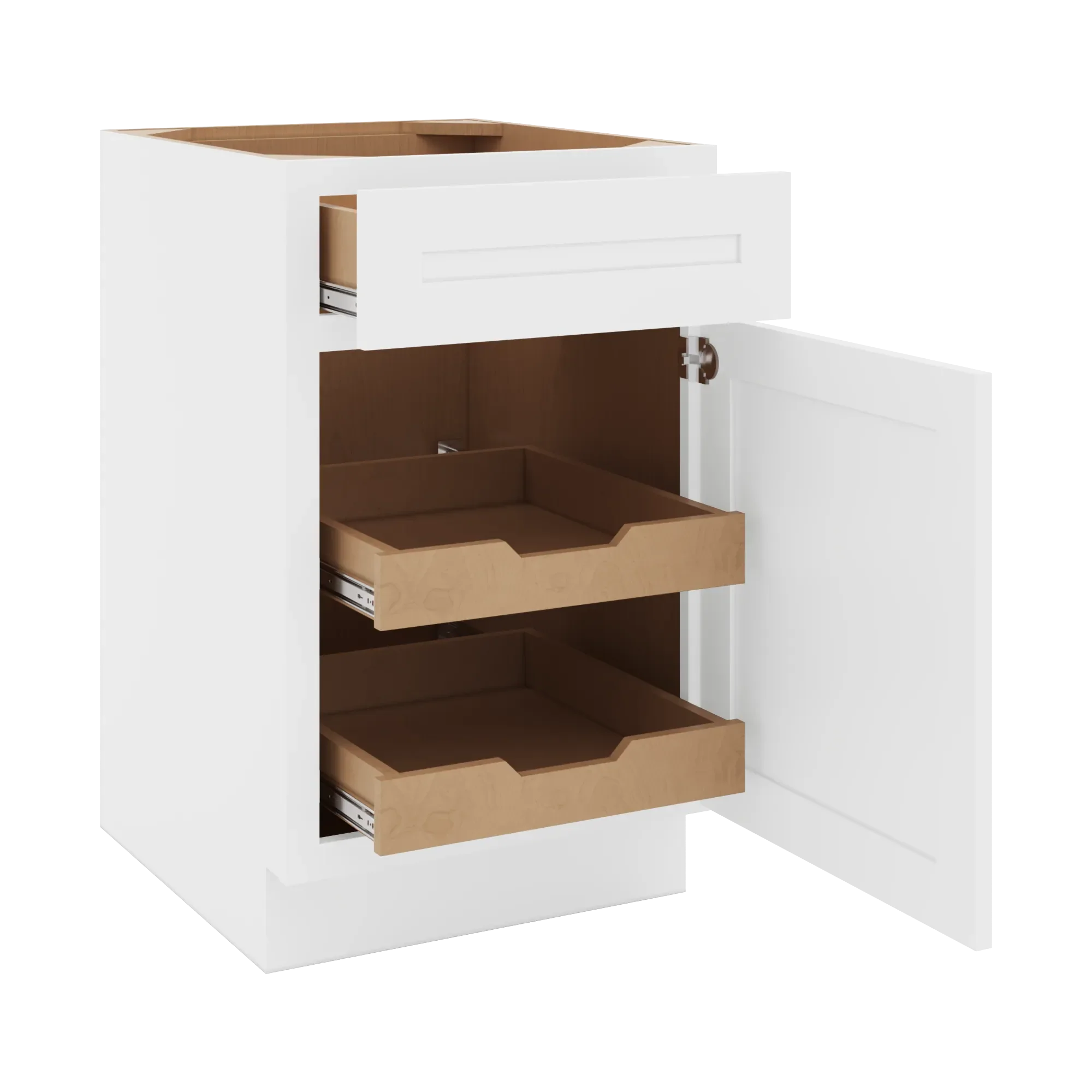 cnc luxor 5 piece white 21 w single door base cabinet w 2 pullout shelf
