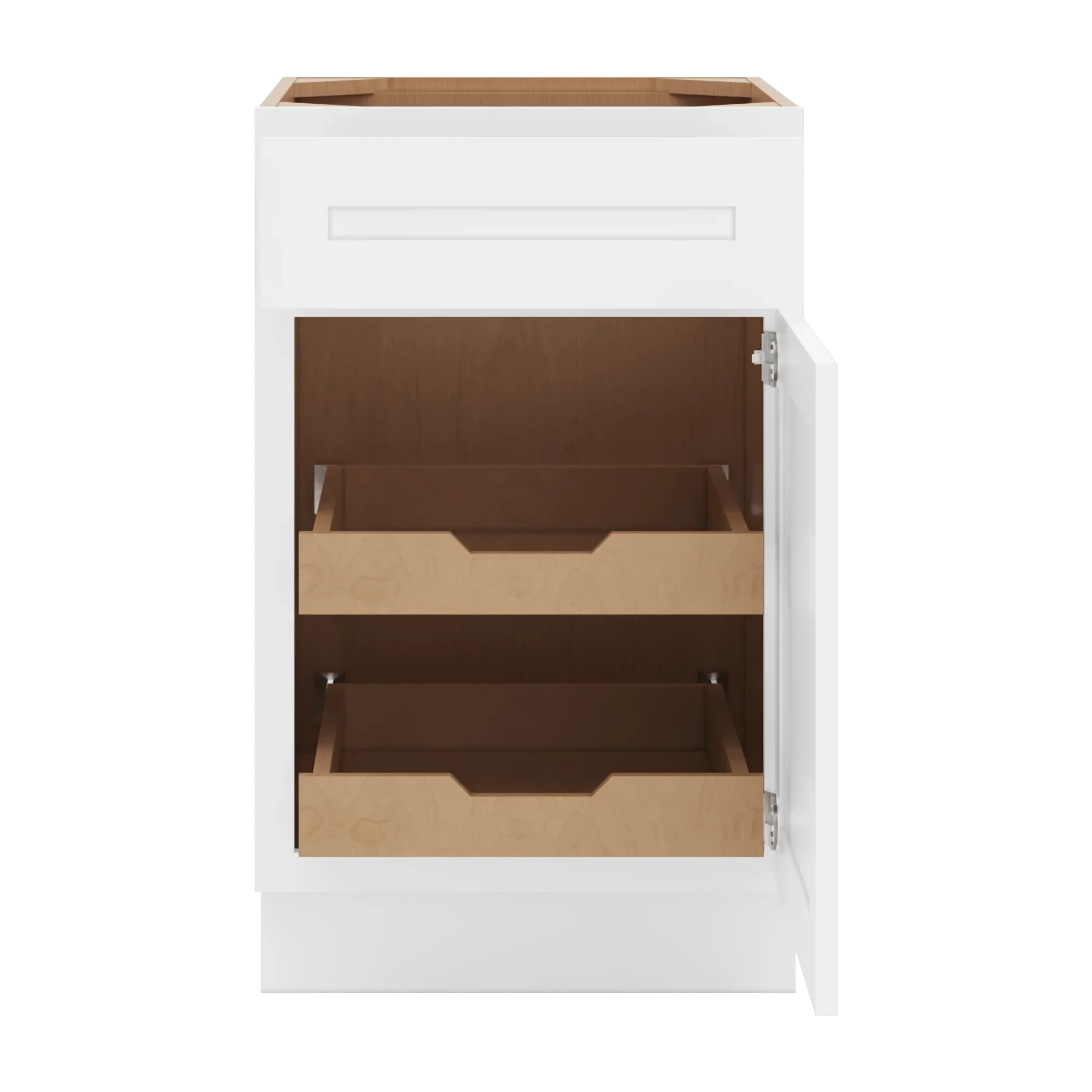 cnc luxor 5 piece white 21 w single door base cabinet w 2 pullout shelf