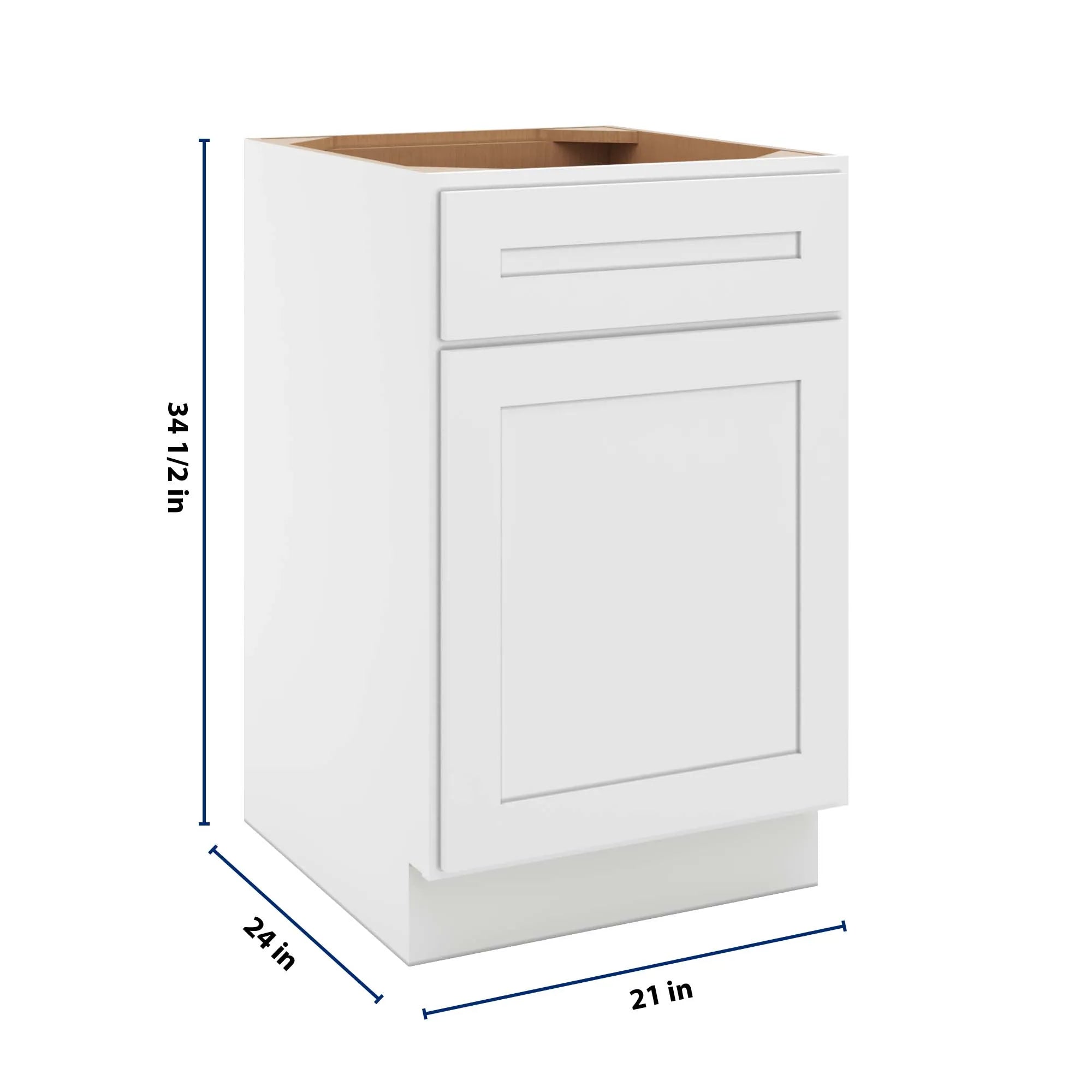cnc luxor 5 piece white 21 w single door base cabinet