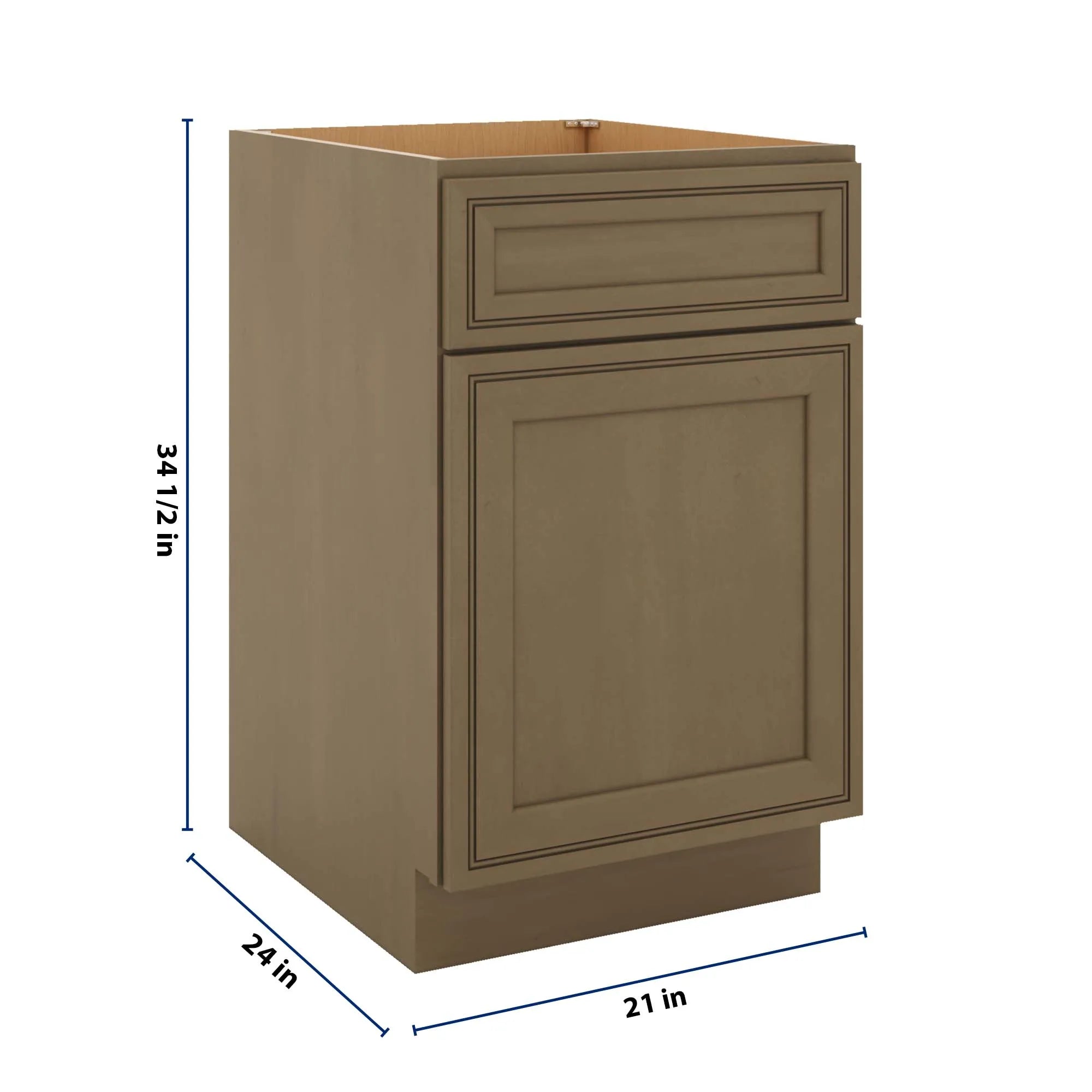 J&K Hazel H8 Single Door Standard Base Cabinet - 21" W