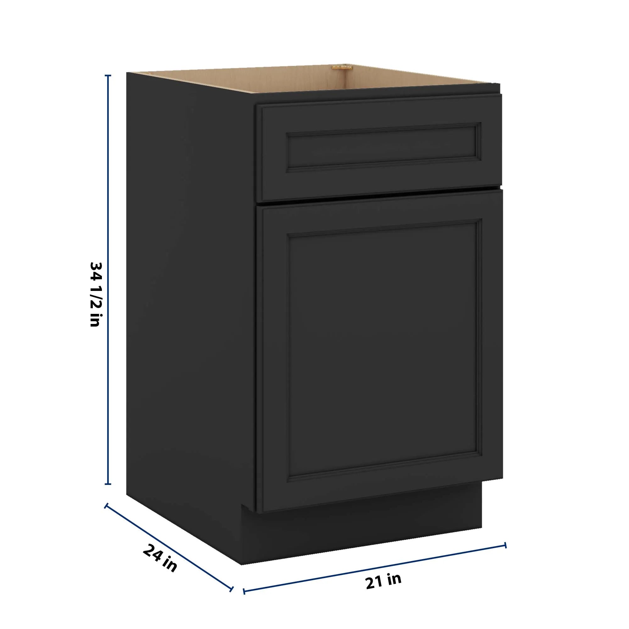 J&K Charcoal E2 Single Door Standard Base Cabinet - 21" W
