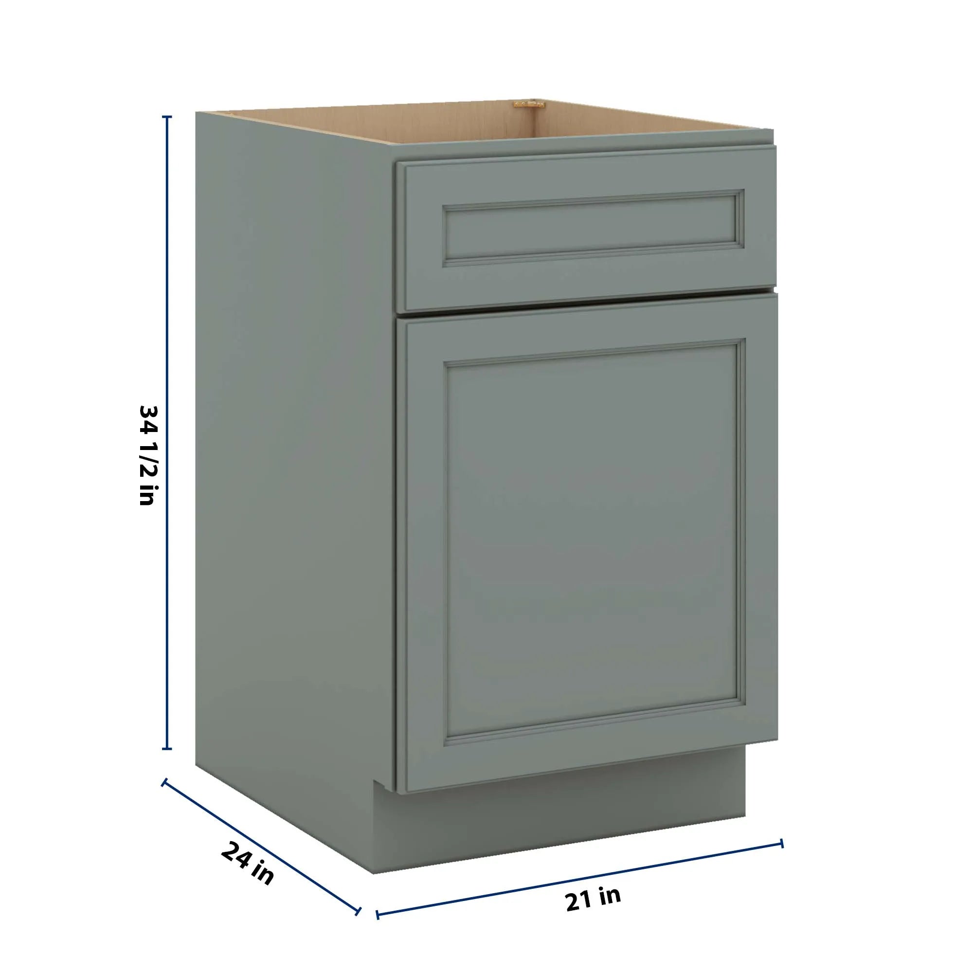 J&K Sage E3 Single Door Standard Base Cabinet - 21" W