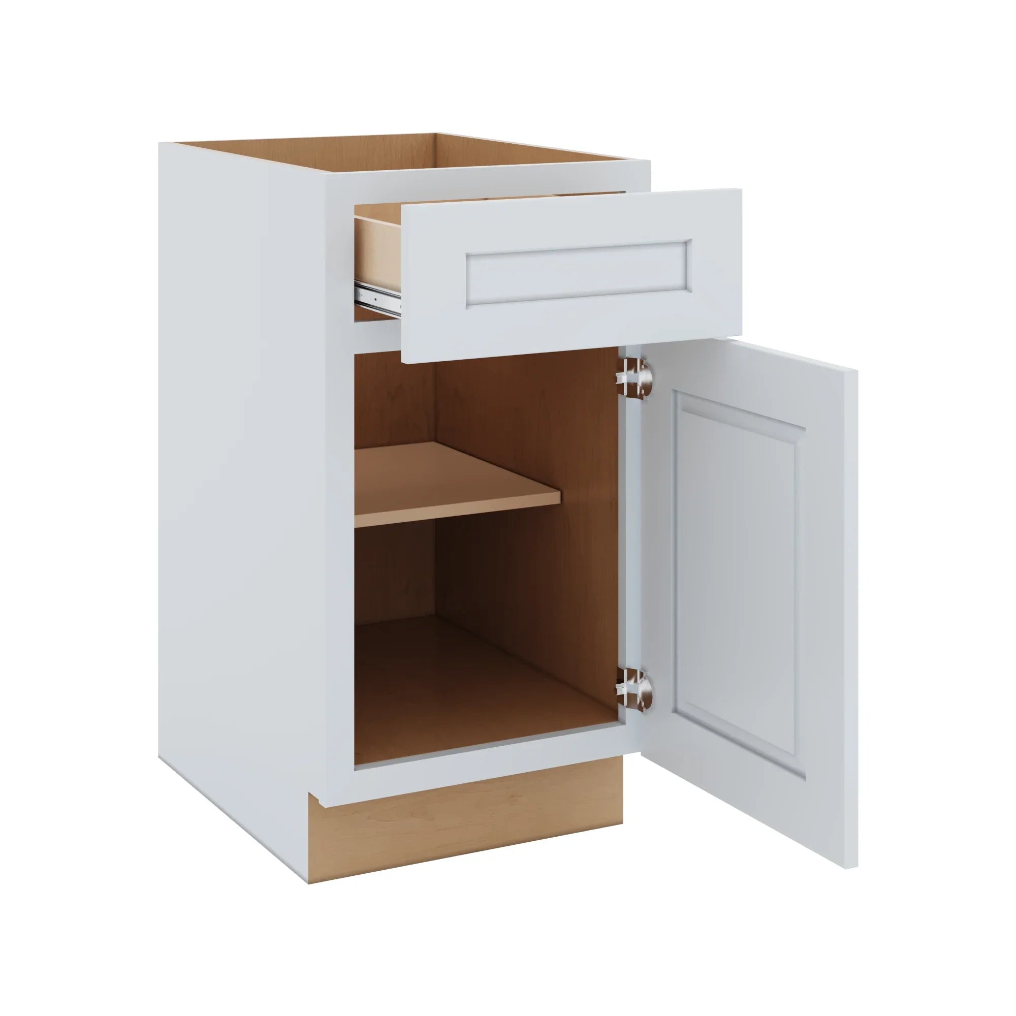 J&K White Shaker S8 Single Door Standard Base Cabinet 21" W