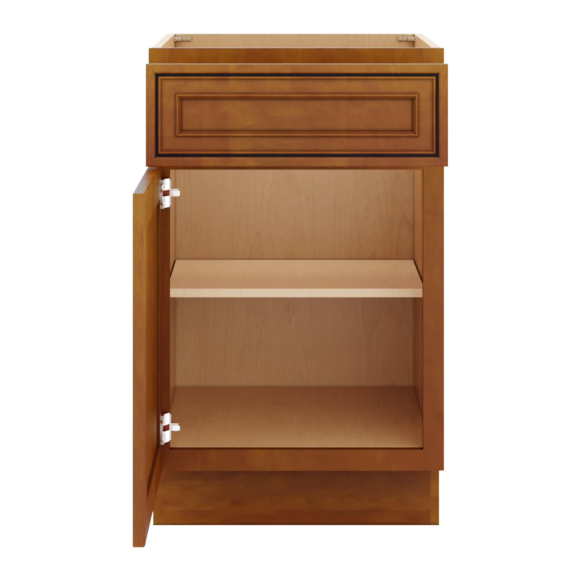 j k mocha glazed k10 single door standard base cabinet 21 w