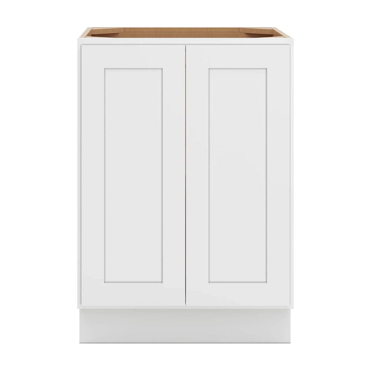 cnc luxor white 24 w full height double door base cabinet w 2 pullout shelf