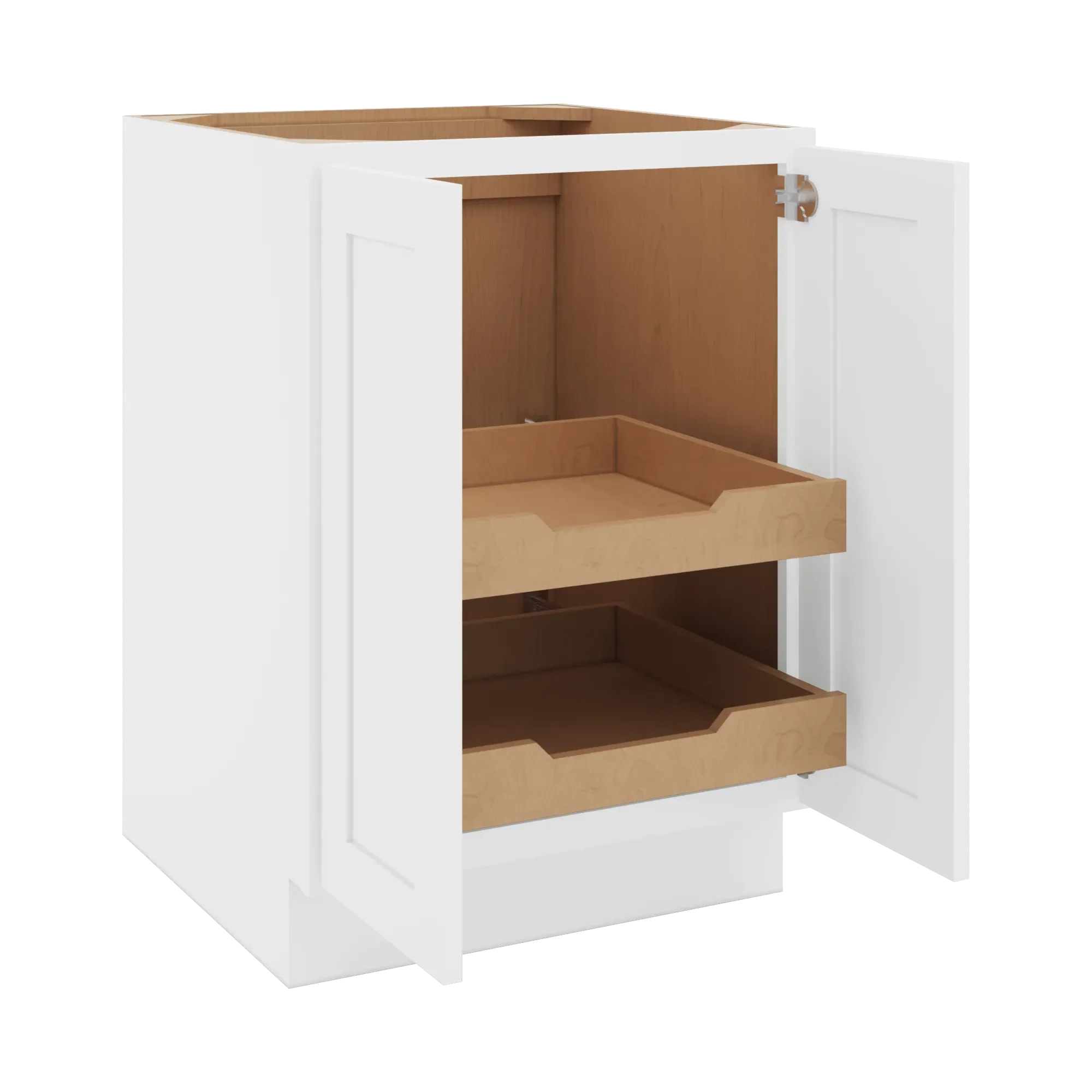 cnc luxor 5 piece white 24 w full height double door base cabinet w 2 pullout shelf