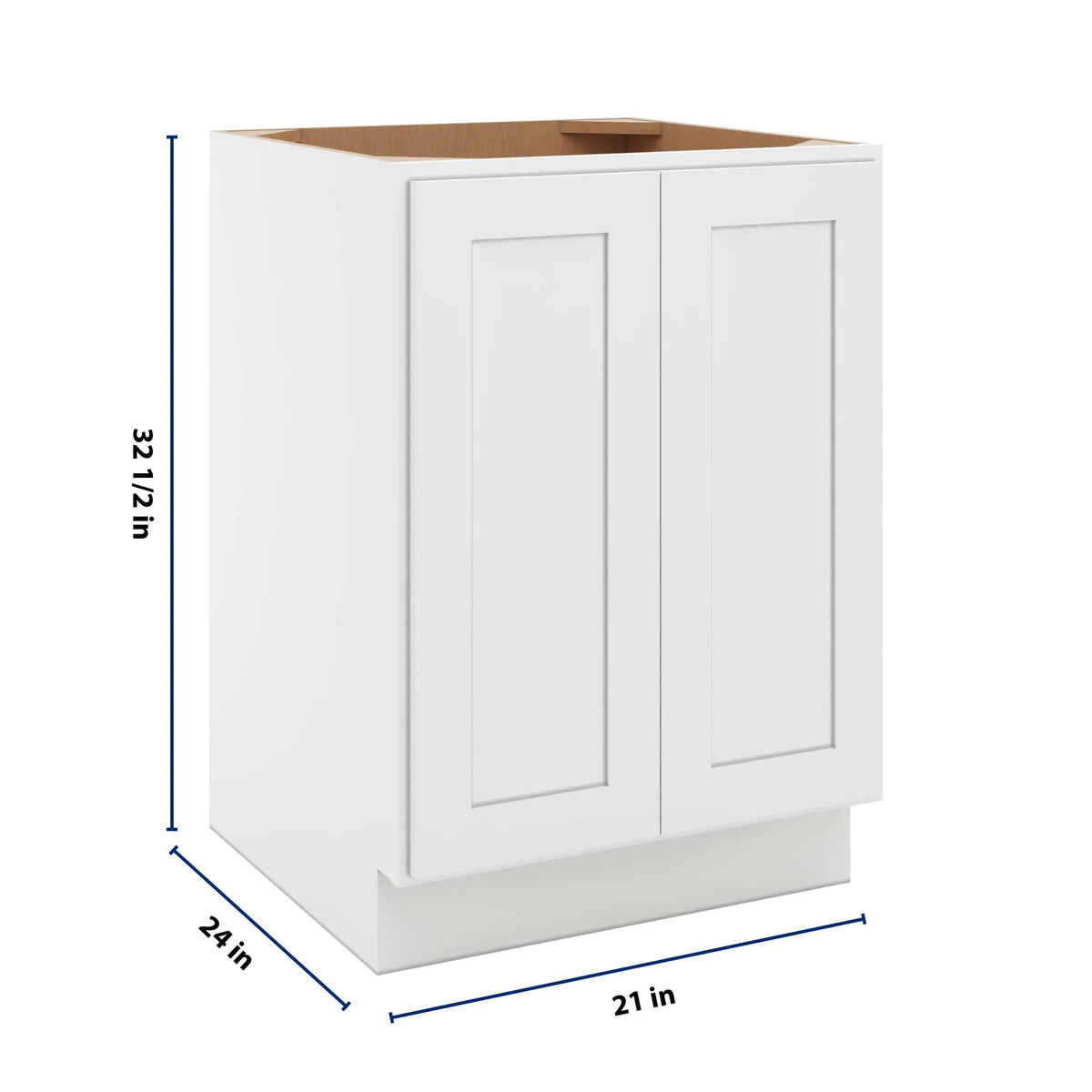 cnc luxor white 24 w full height double door base cabinet