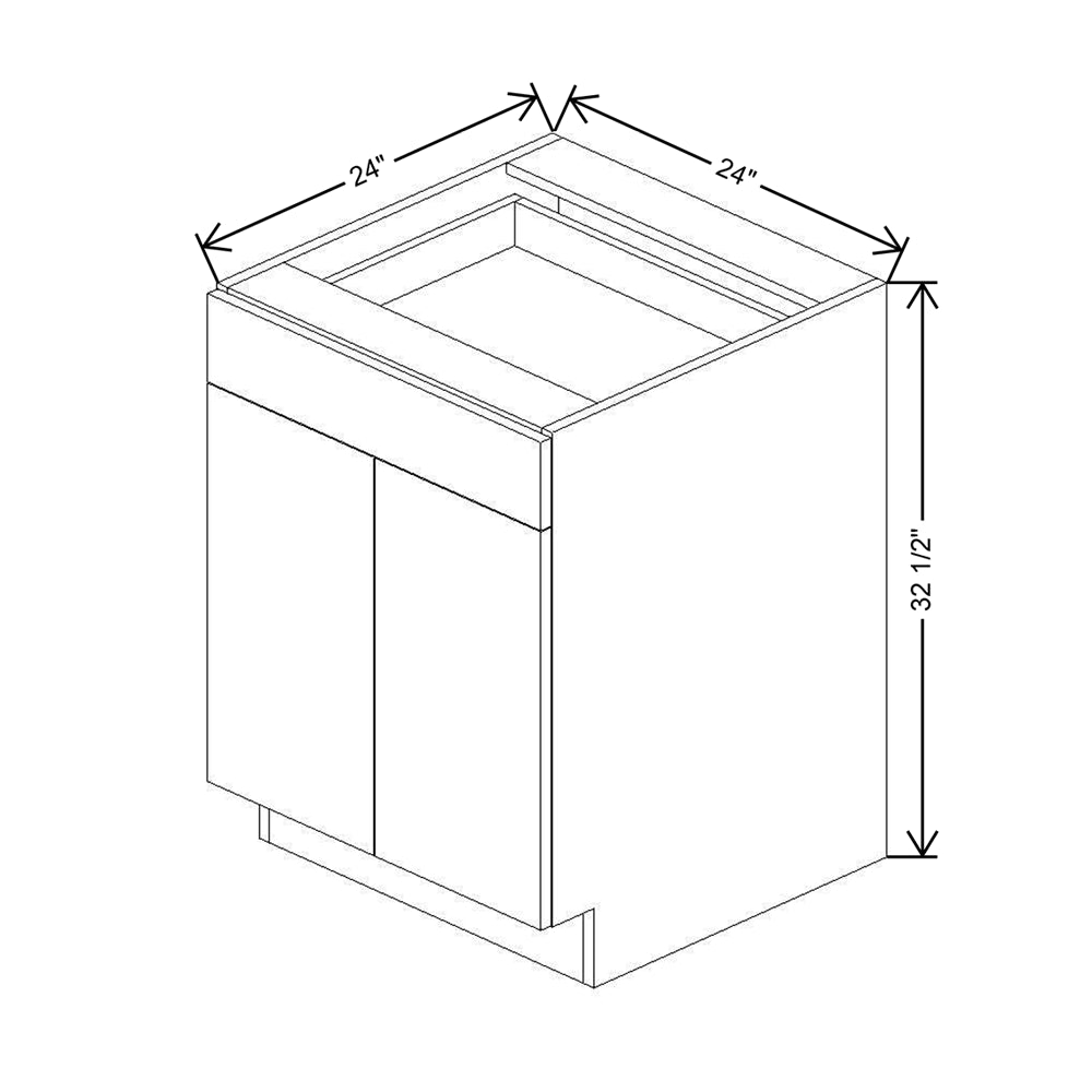 CNC Luxor Harvest 24" W X 32 1/2" H 1 DraW X 32 1/2" Her Double Door Base Cabinet