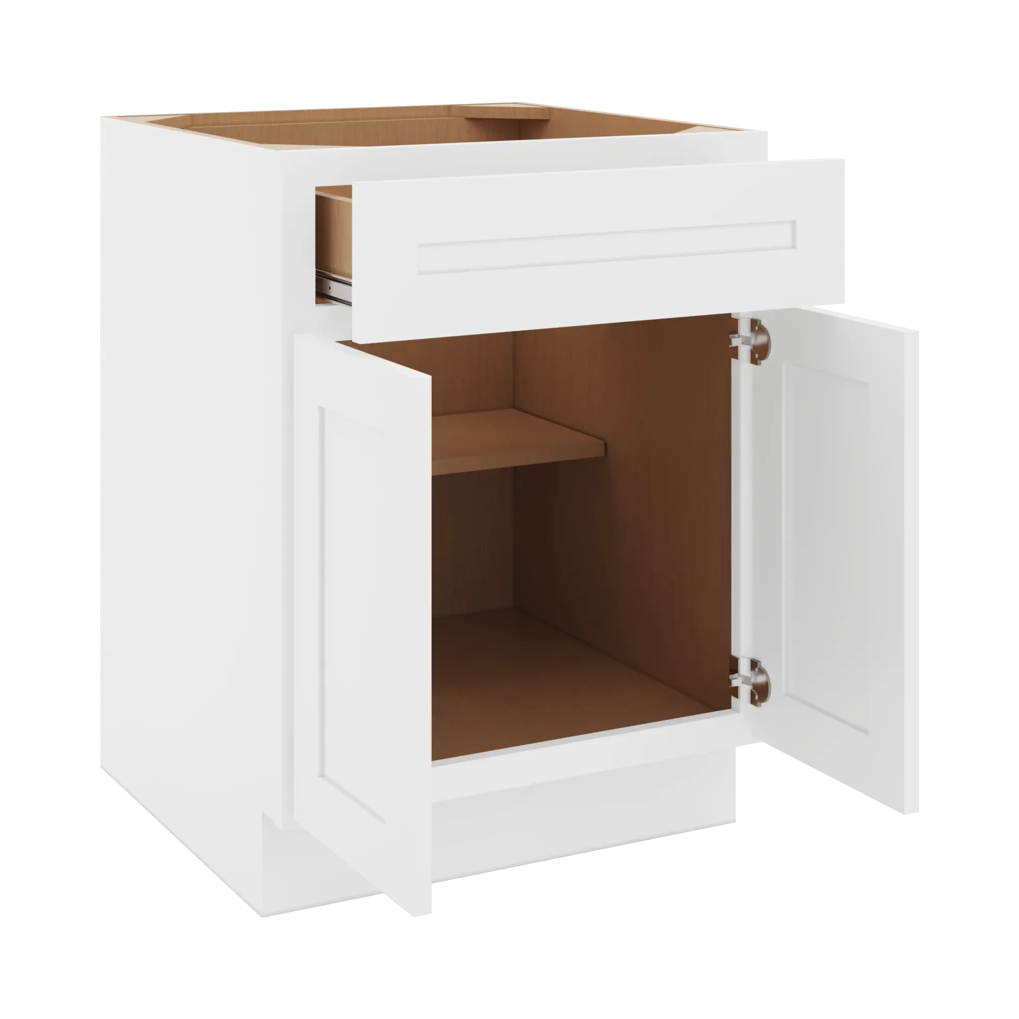 cnc luxor 5 piece white 24 w x 32 1 2 h single drawer double door base cabinet