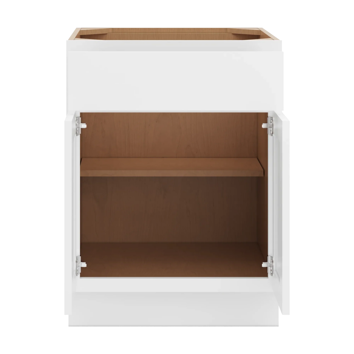 cnc luxor white 24 w x 32 1 2 h single drawer double door base cabinet