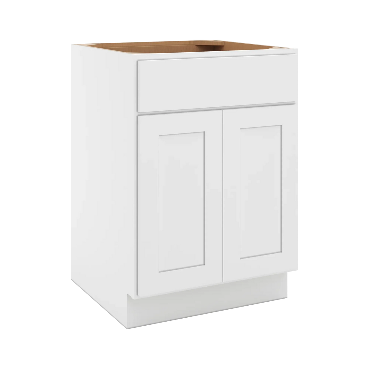 cnc luxor white 24 w 1 drawer double door base cabinet w 2 pullout shelf