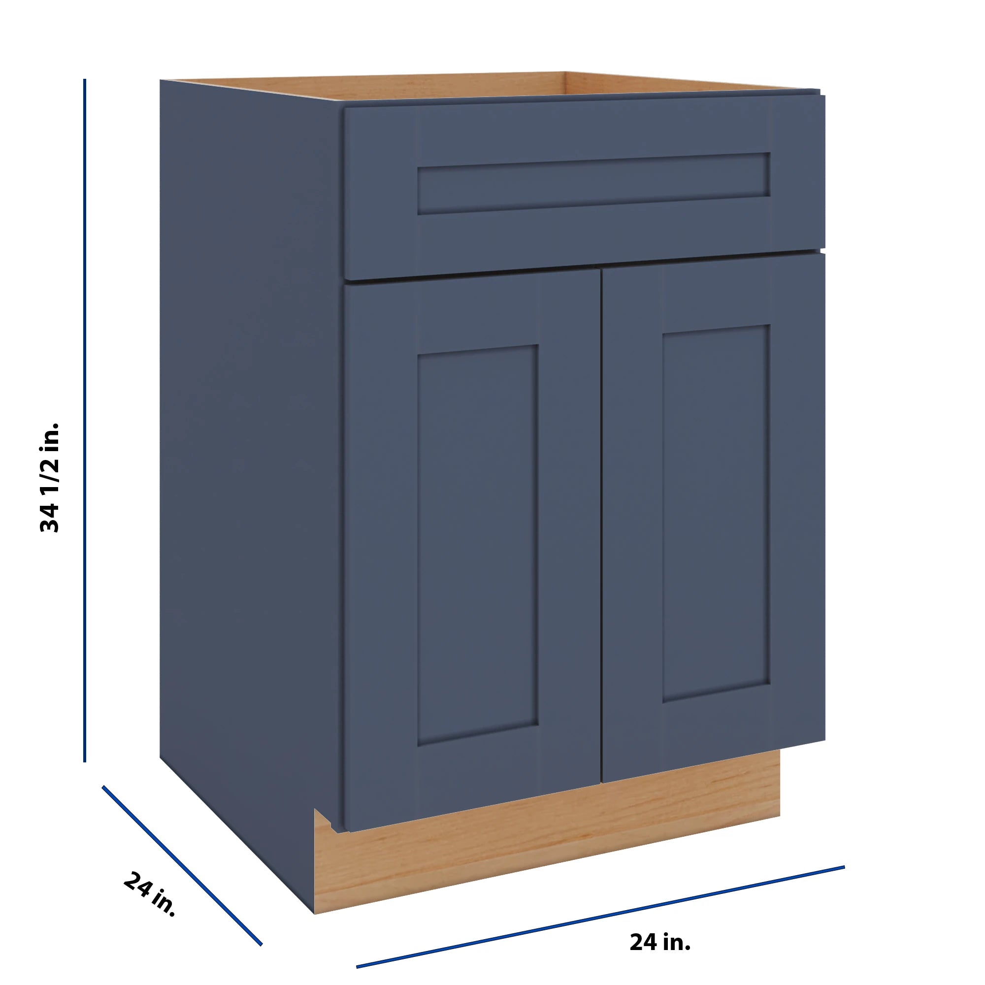 Modernform Cabinet Signature Blue 24" W X 34 1/2" H X 24" D Double Door Base Cabinet