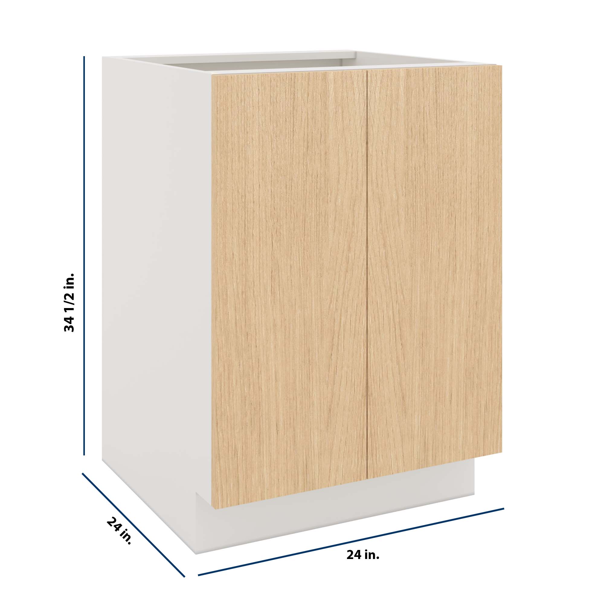 Modernform Cabinet Natural Oak 24" W X 34 1/2" H X 24" D Full Height Double Door Base Cabinet