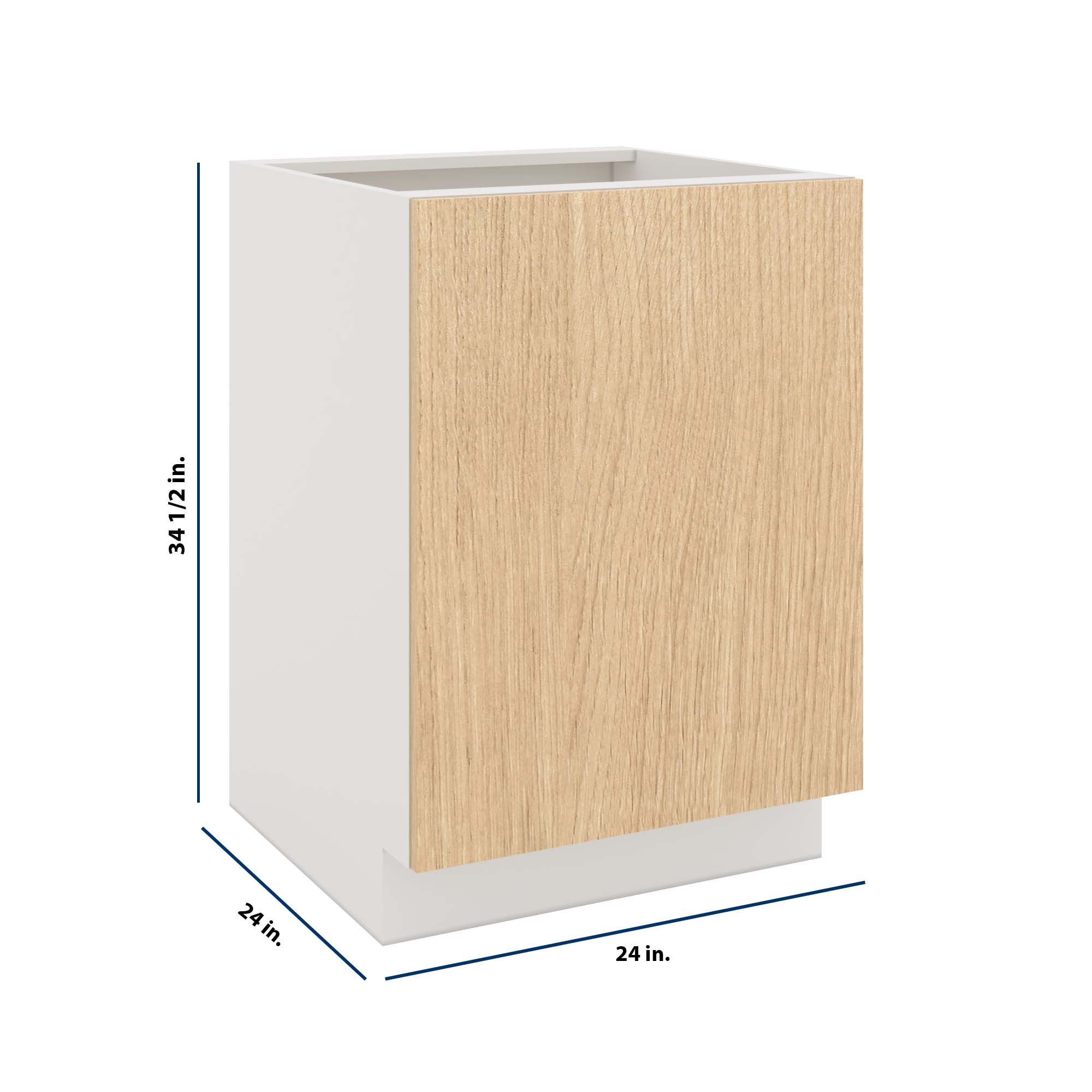 Modernform Cabinet Natural Oak 24" W X 34 1/2" H X 24" D Full Height Single Door Base Cabinet
