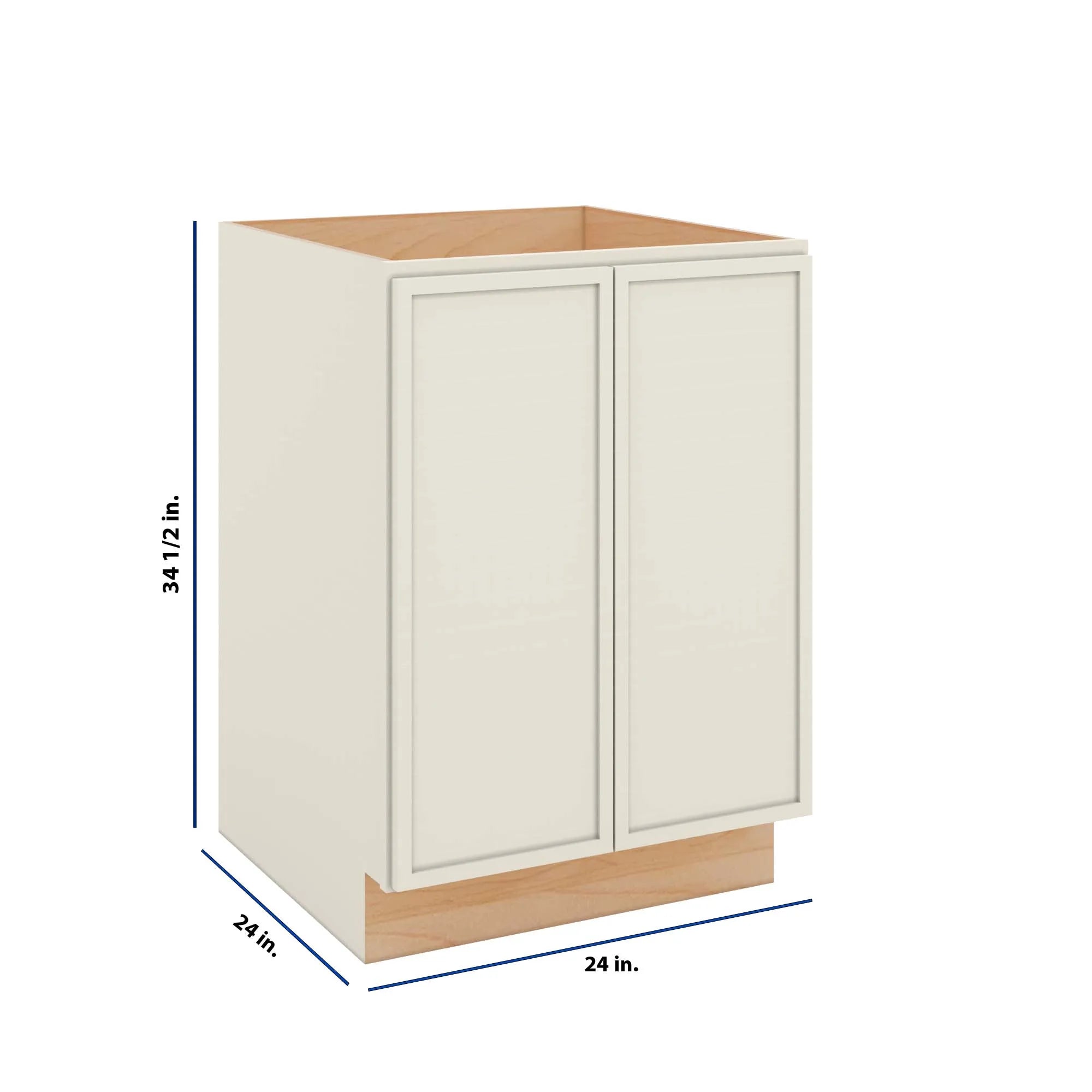 Modernform Cabinet Slim Dove White 24" W X 34 1/2" H X 24" D Full Height Double Door Base Cabinet