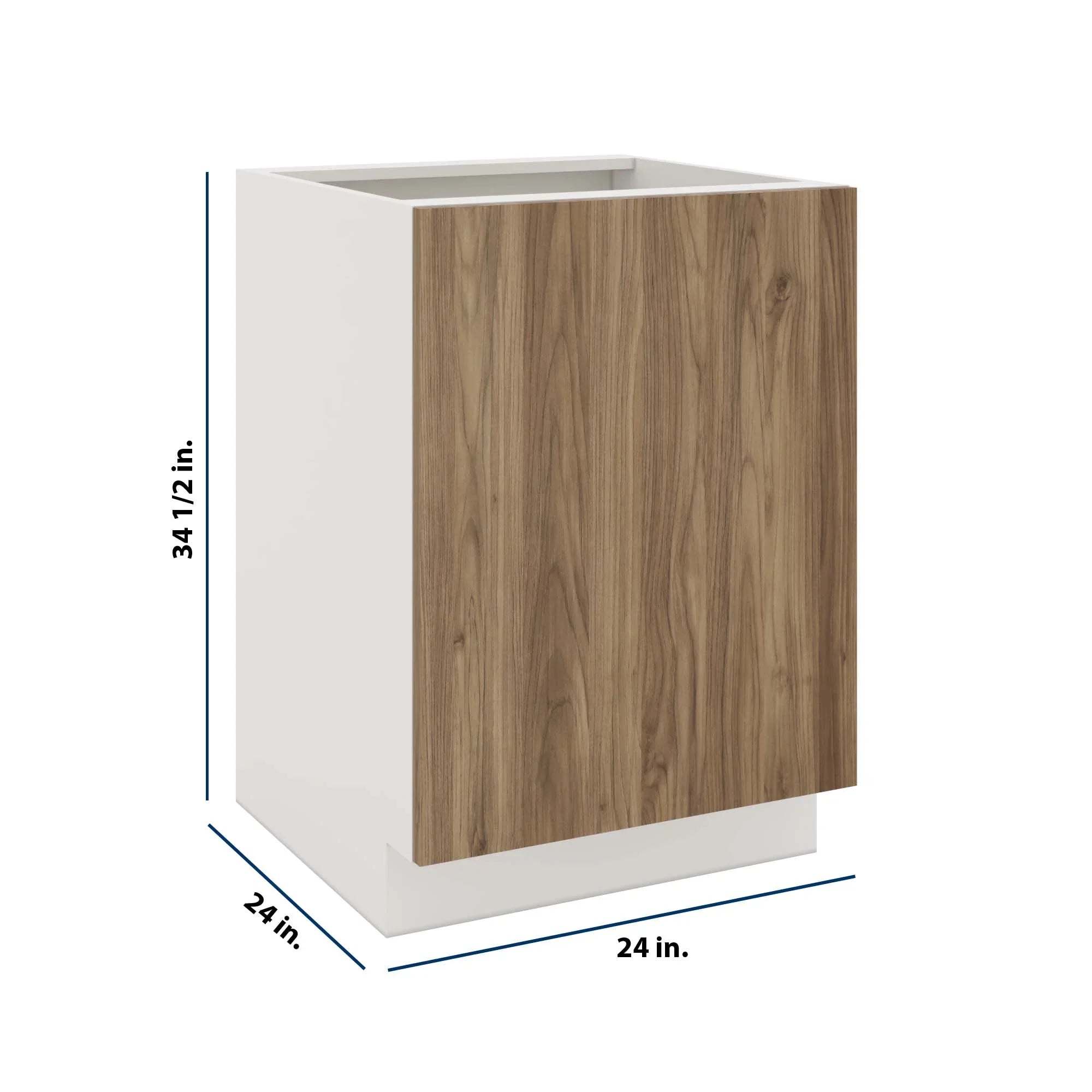 Modernform Cabinet Walnut 24" W X 34 1/2" H X 24" D Full Height Single Door Base Cabinet