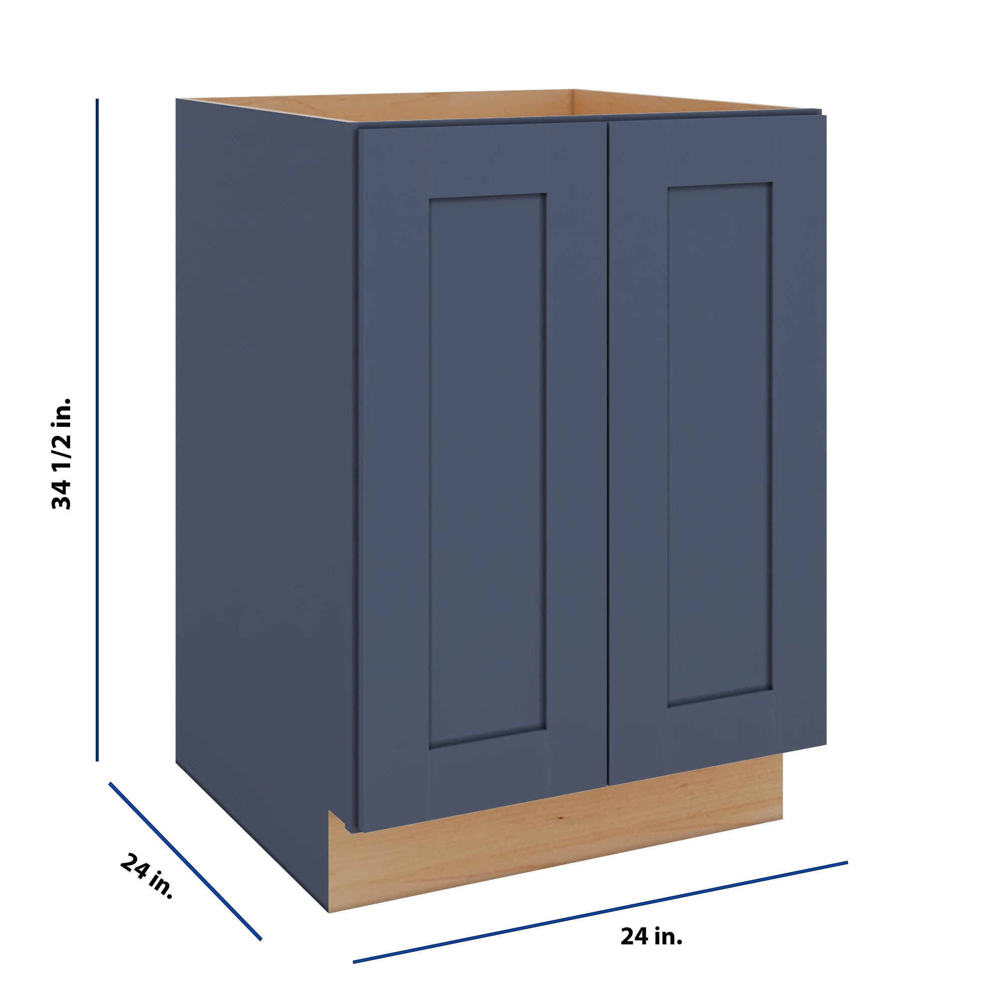 Modernform Cabinet Signature Blue 24" W X 34 1/2" H X 24" D Full Height Double Door Base Cabinet
