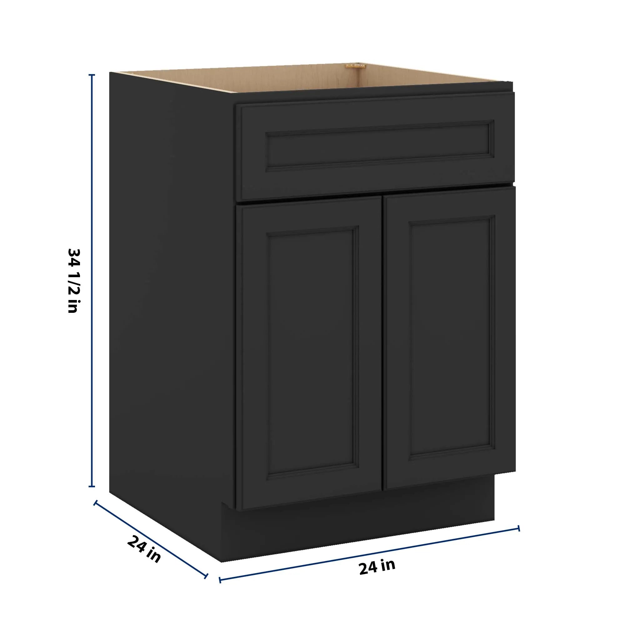 J&K Charcoal E2 Double Door Standard Base Cab - 24" W