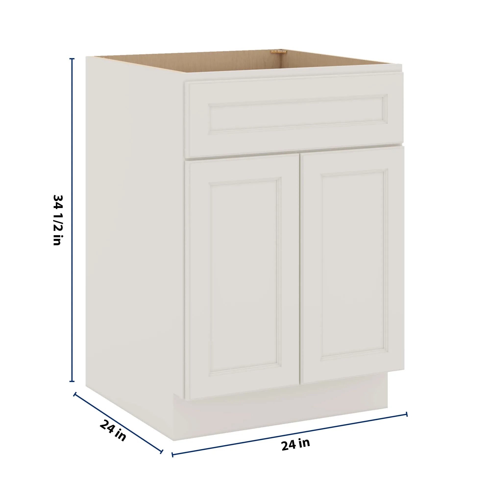 J&K Dove E1 Double Door Standard Base Cab - 24" W