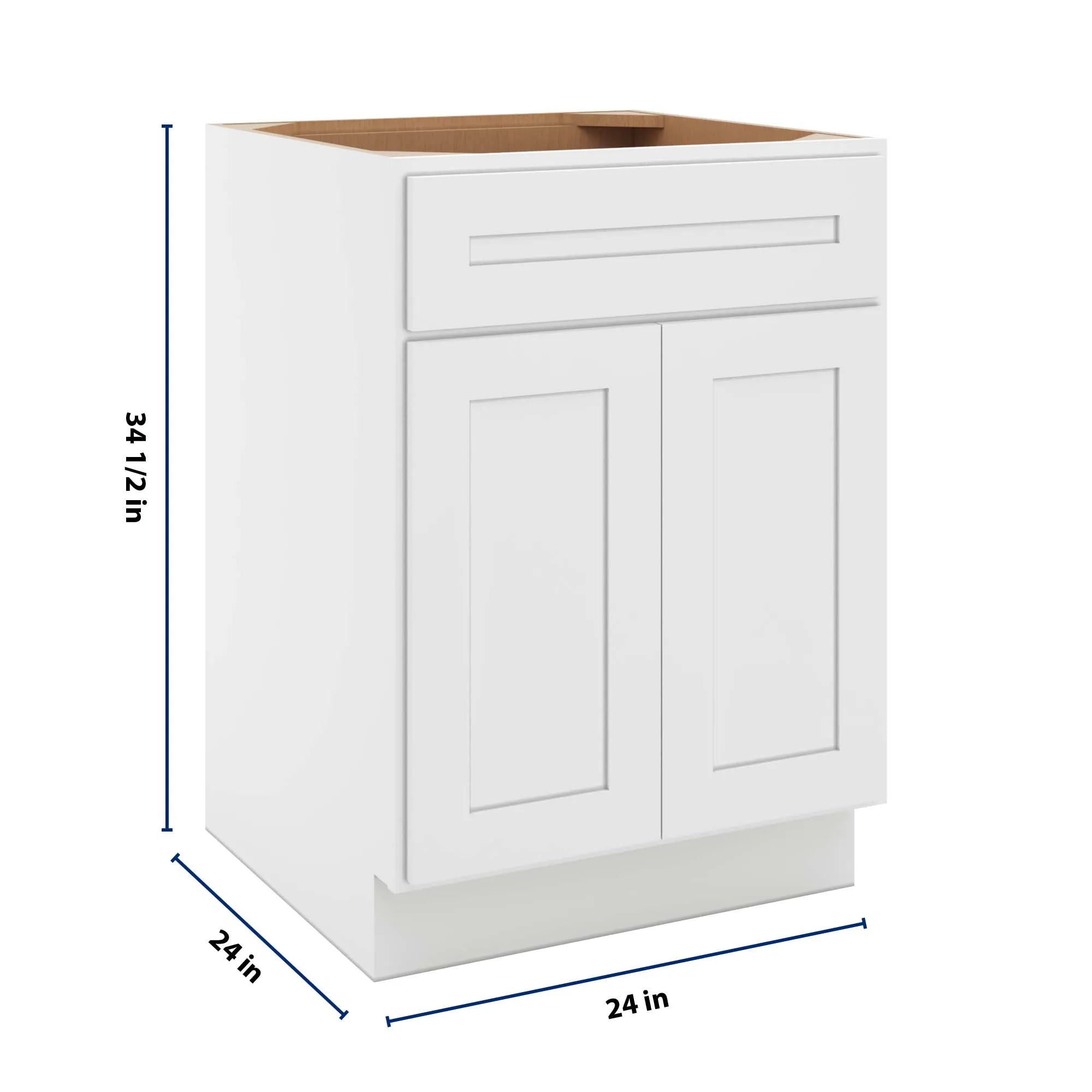 cnc luxor 5 piece white 24 w 1 drawer double door base cabinet