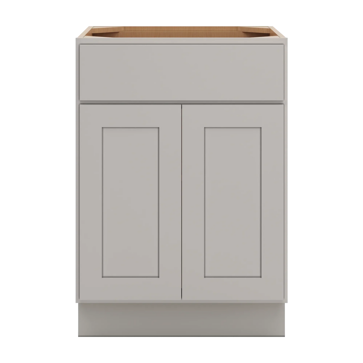 cnc luxor misty grey 24 w 1 drawer double door base cabinet
