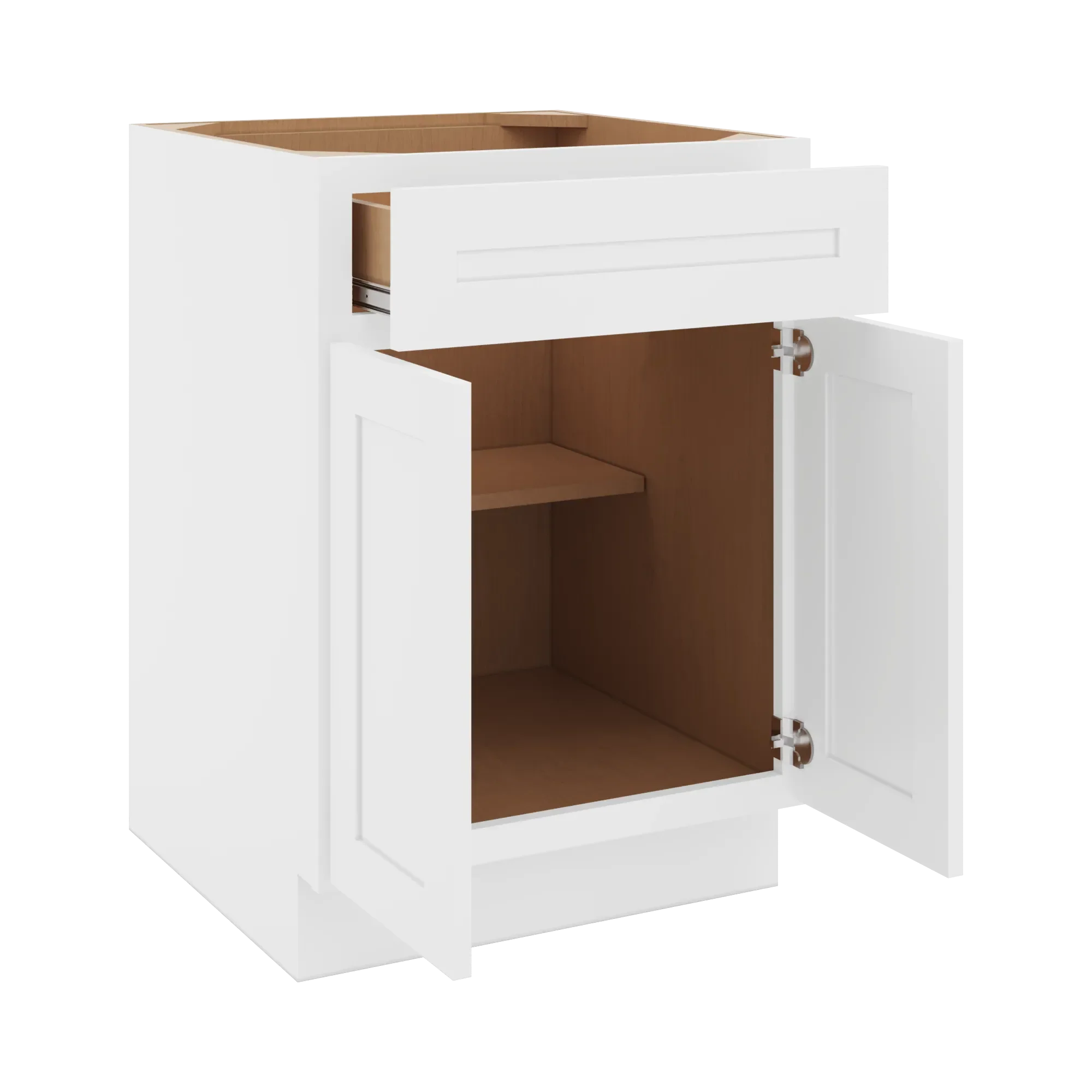 cnc luxor 5 piece white 24 w 1 drawer double door base cabinet