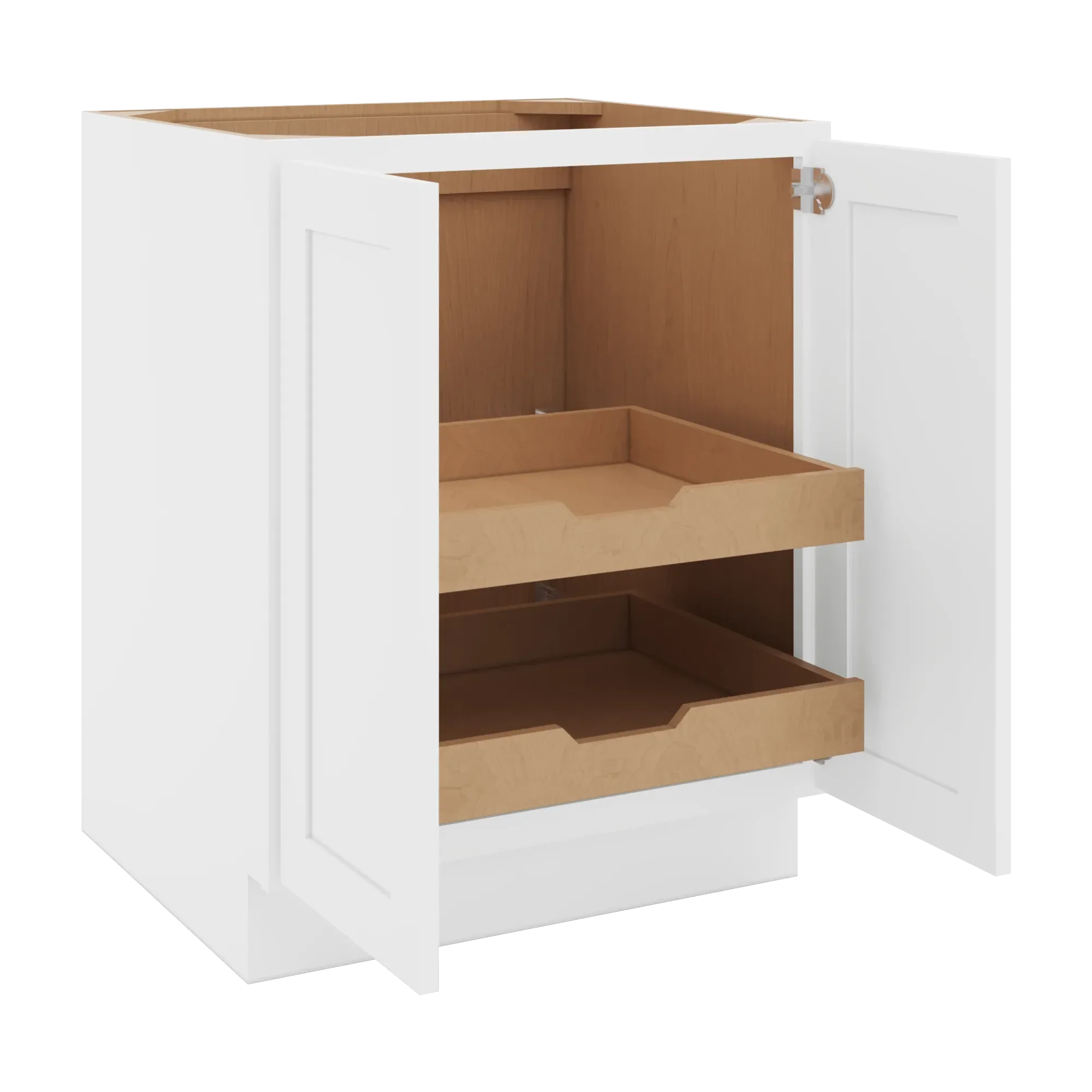 cnc luxor 5 piece white 27 w full height double door base cabinet w 2 pullout shelf