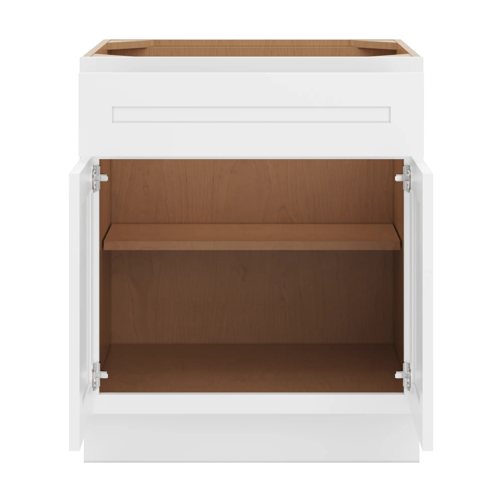 cnc luxor 5 piece white 27 w x 32 1 2 h single drawer double door base cabinet