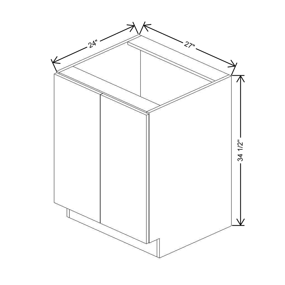 CNC Classic Broadway Cotton 27" W Full Height Double Door Base Cabinet W/ 1 Pullout Shelf