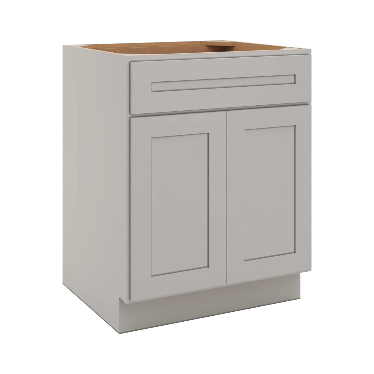 CNC Luxor 5-Piece Misty Grey 27" W 1 Drawer Double Door Base Cabinet W/ 2 Pullout Shelf