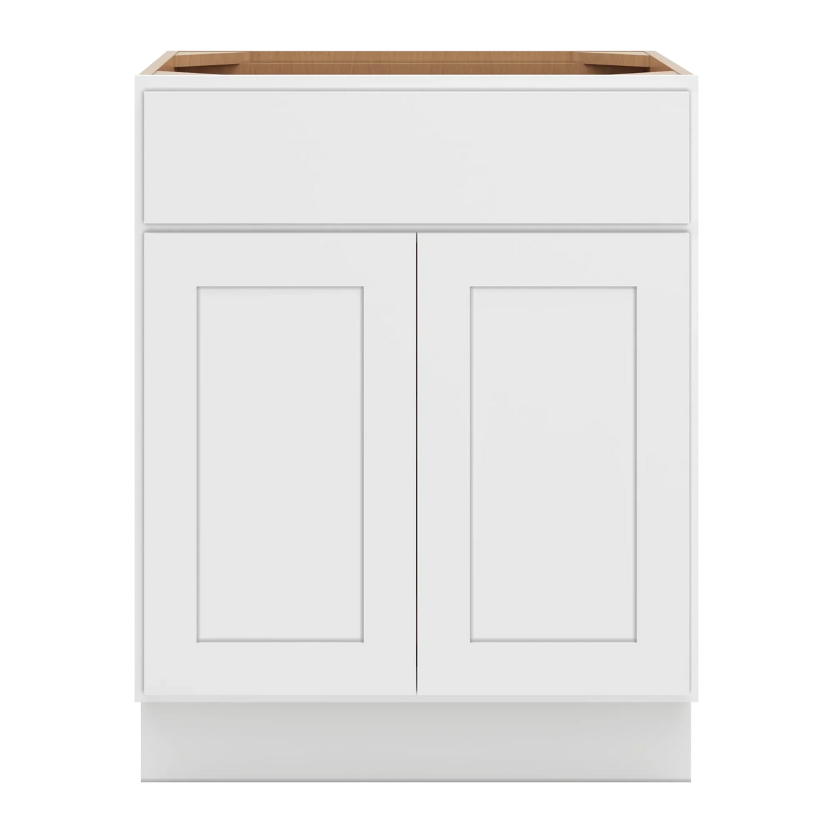 cnc luxor white 27 w 1 drawer double door base cabinet w 2 pullout shelf