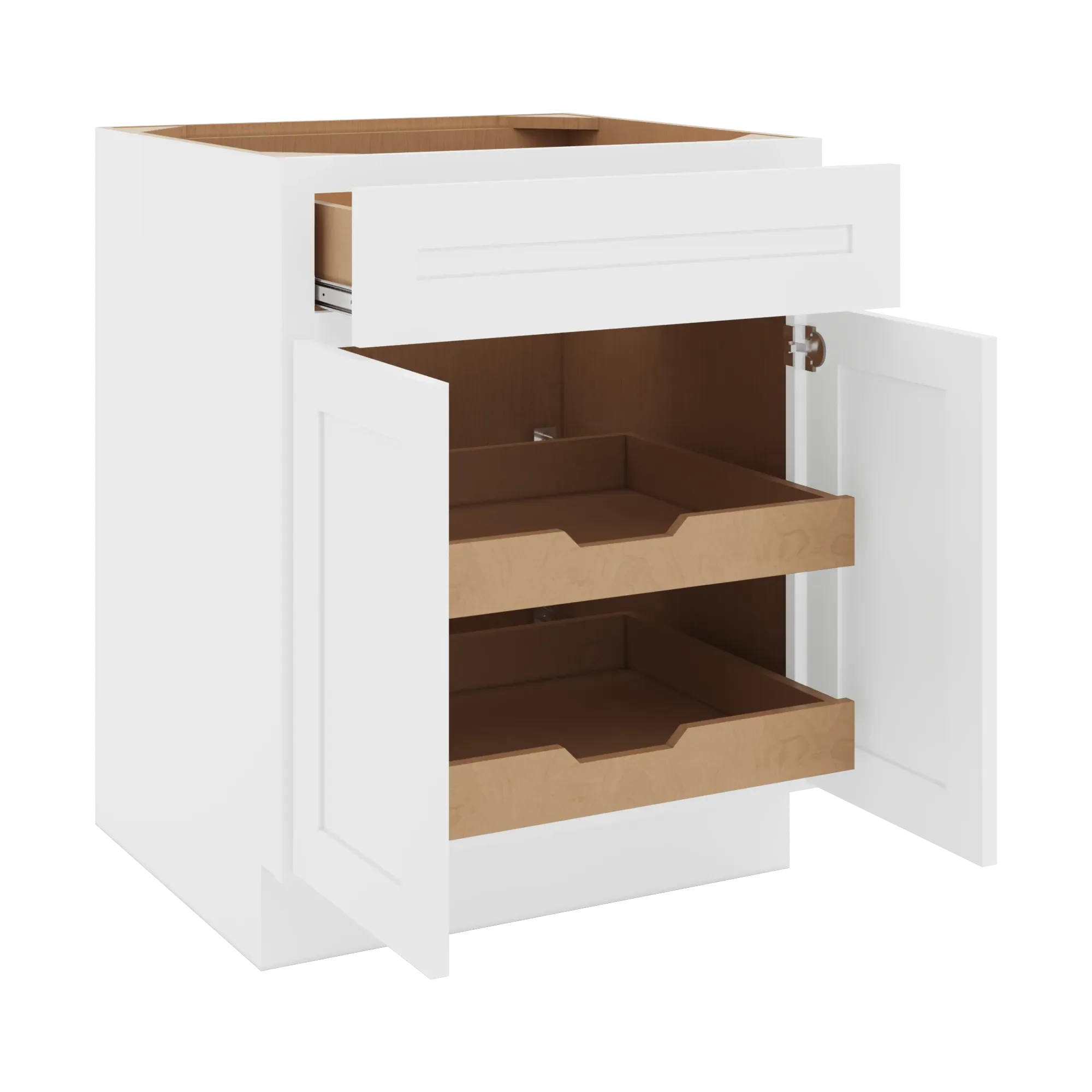 cnc luxor 5 piece white 27 w 1 drawer double door base cabinet w 2 pullout shelf