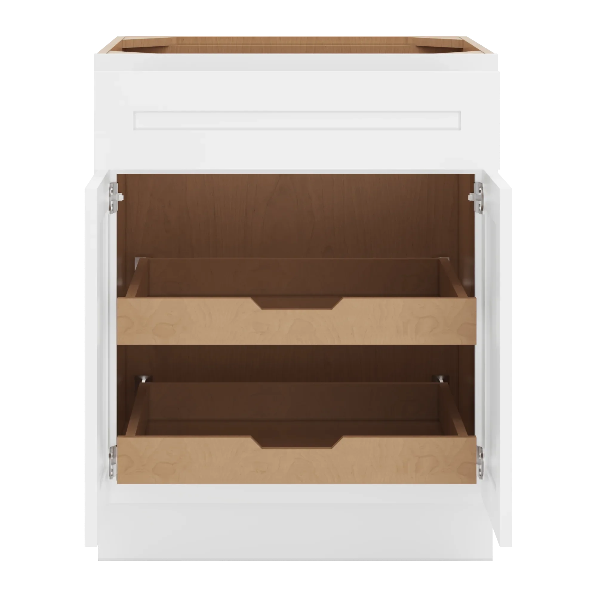 cnc luxor 5 piece white 27 w 1 drawer double door base cabinet w 2 pullout shelf