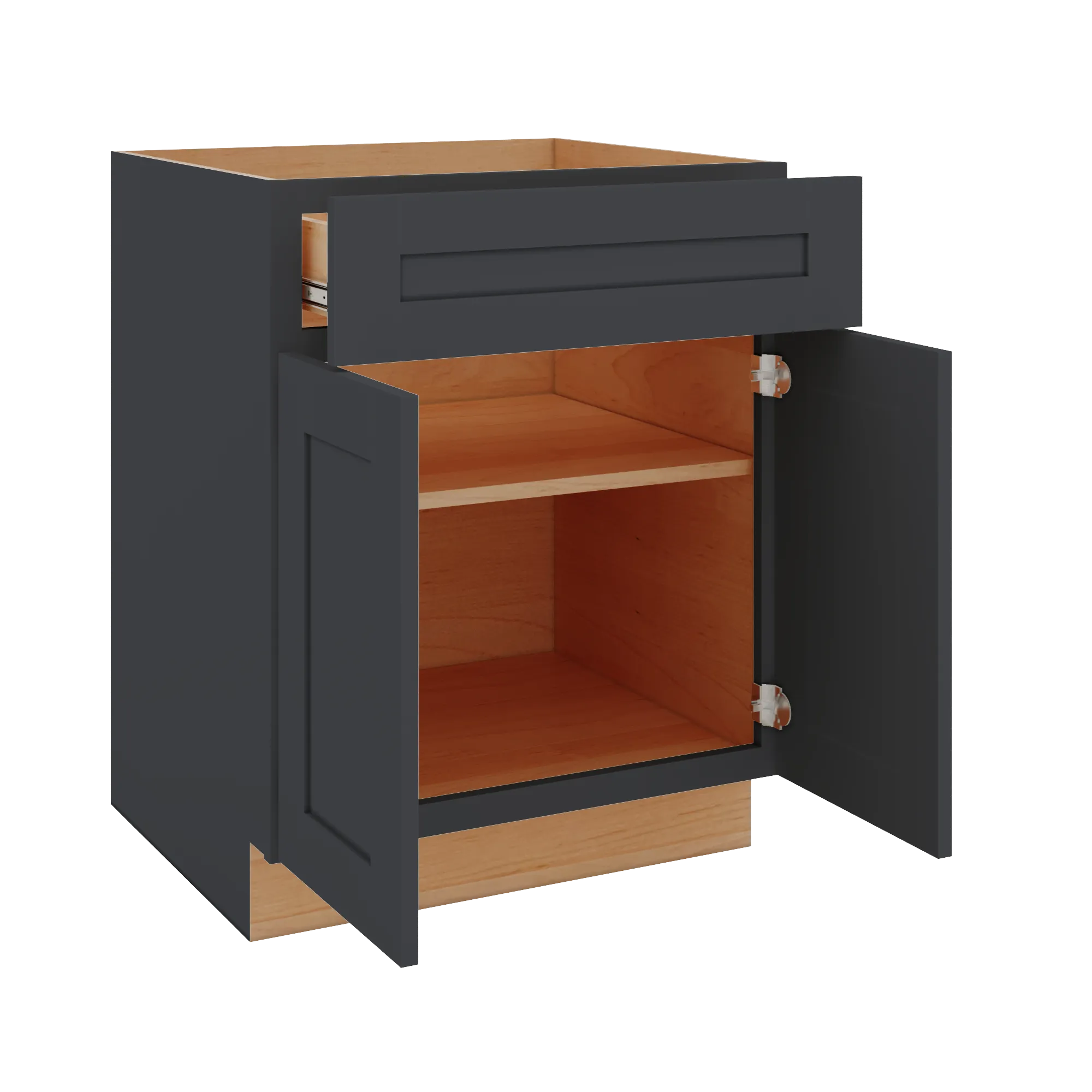 Modernform Cabinet Onyx Black Shaker 27" W X 34 1/2" H X 24" D Double Door Base Cabinet