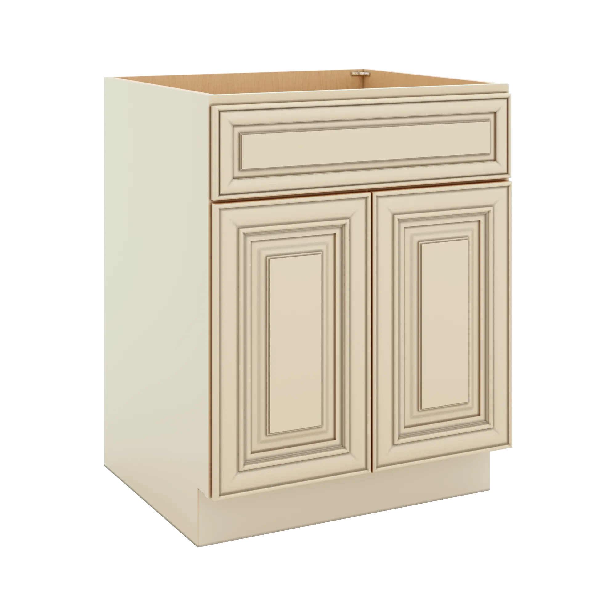 J&K Creme Glazed A7 Double Door Standard Base Cabinet - 27" W
