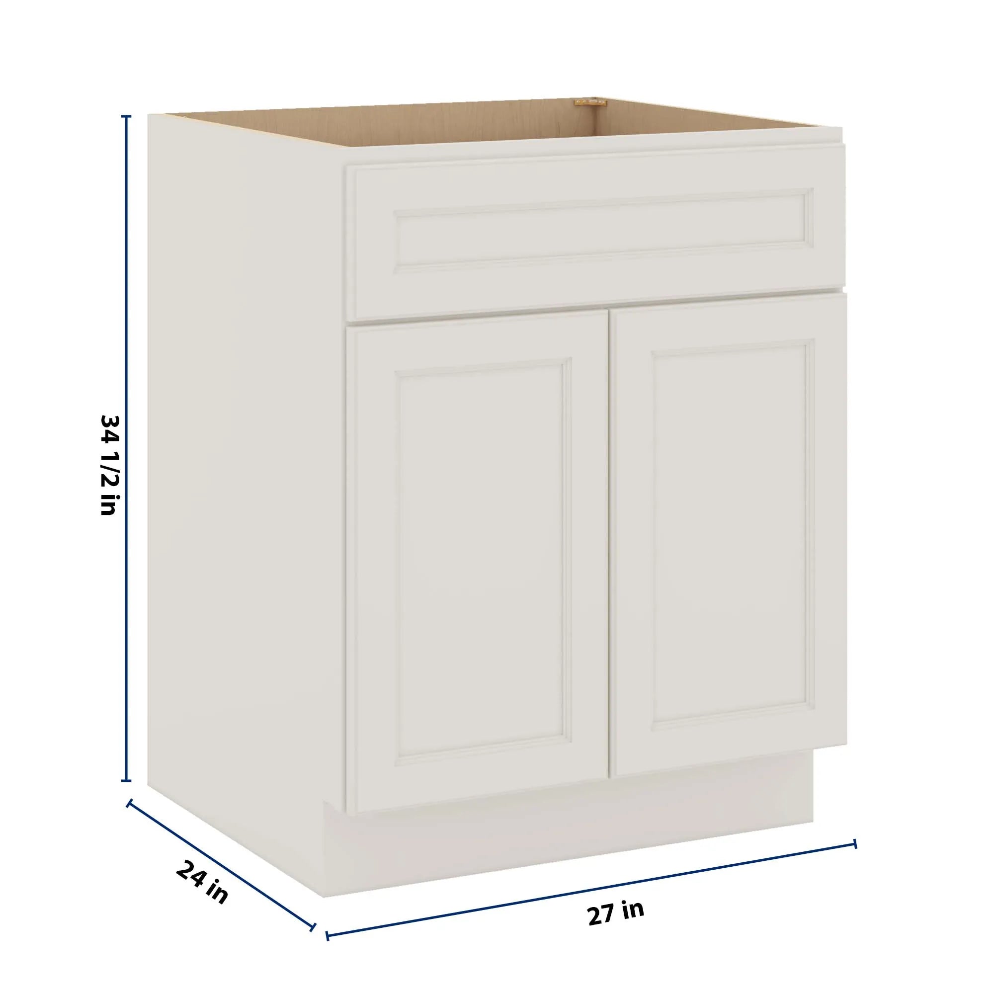 J&K Dove E1 Double Door Standard Base Cabinet - 27" W