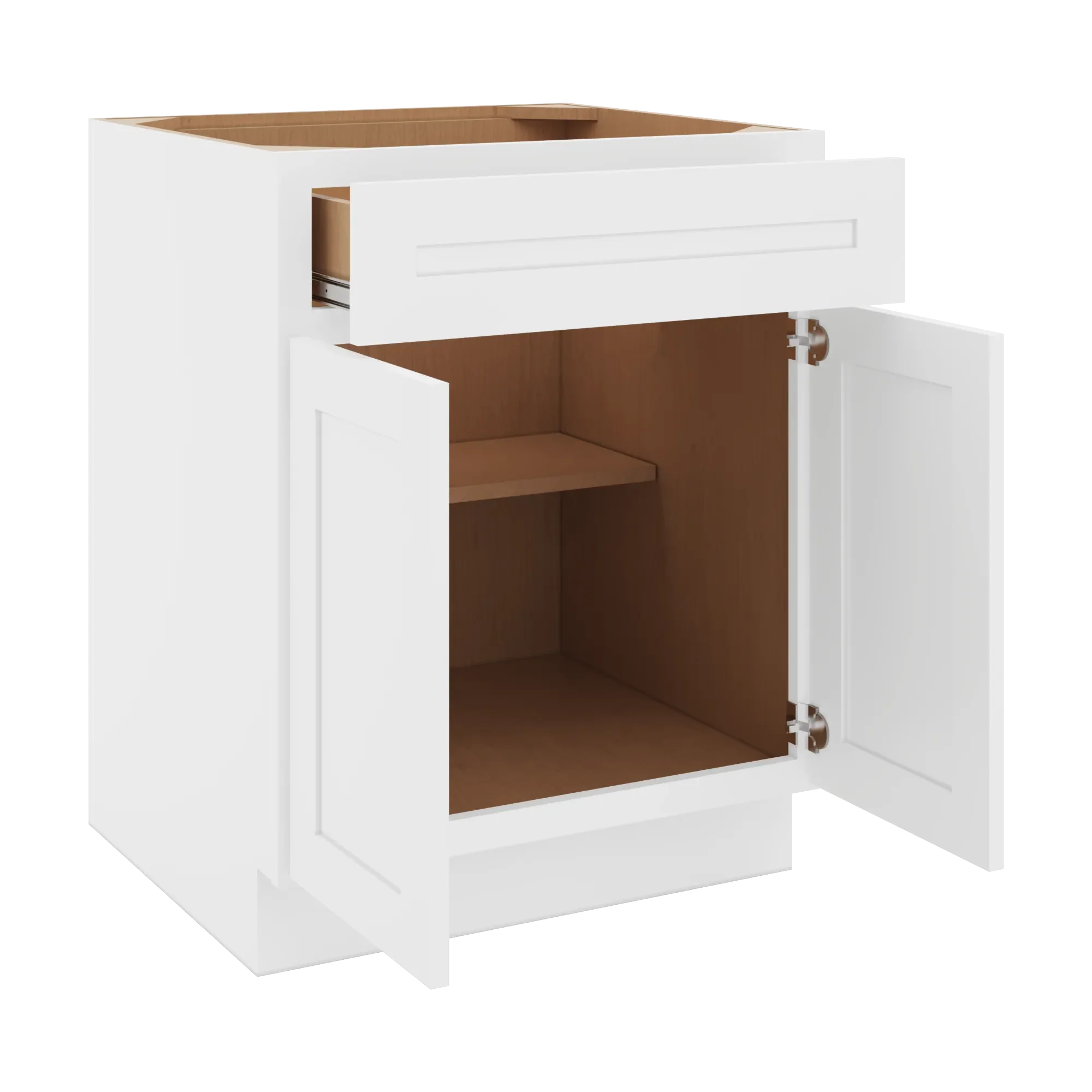 cnc luxor 5 piece white 27 w 1 drawer double door base cabinet